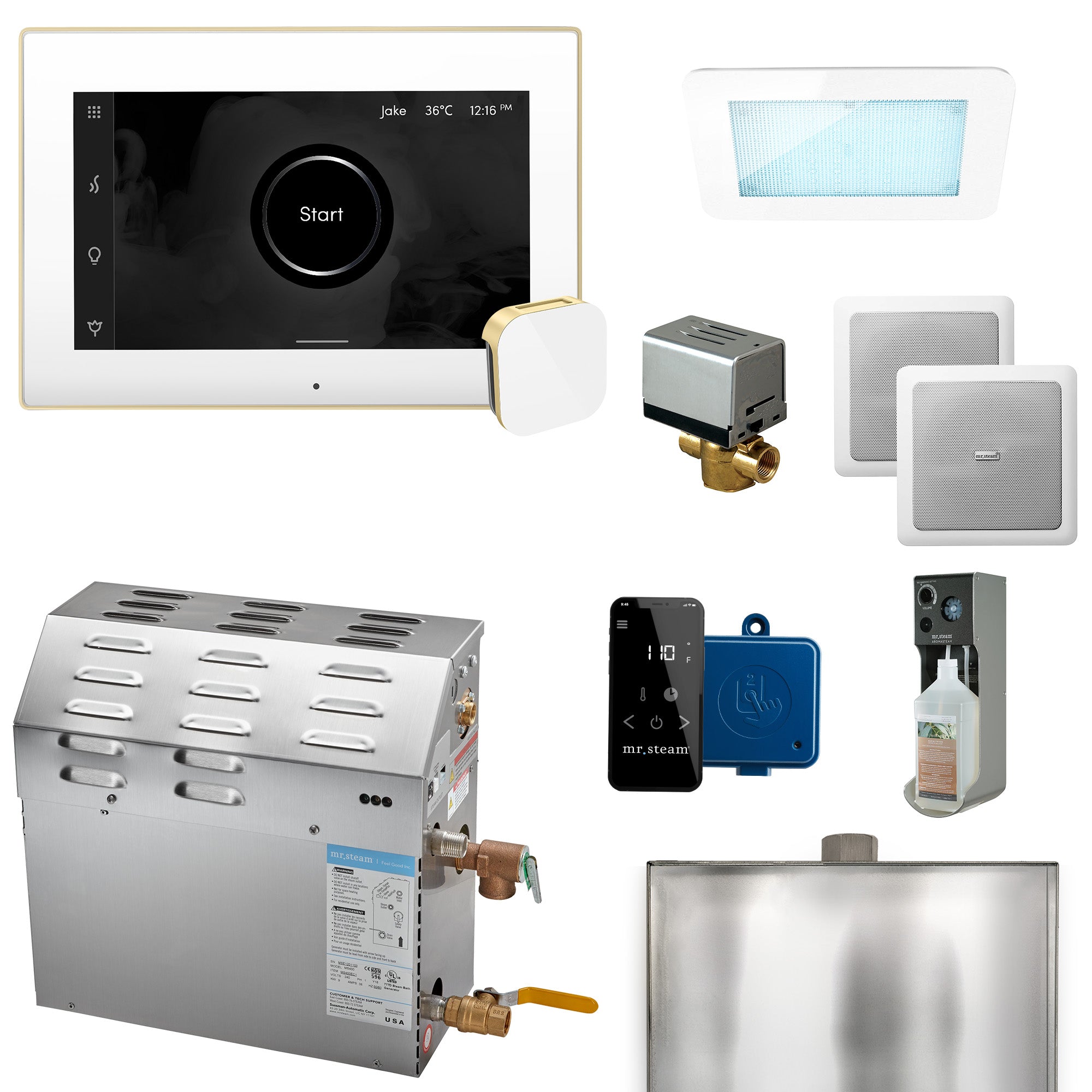Mr Steam MS (XDream) 7500-Watt Steam Generator with iSteamX Control and Aroma Glass Steamhead