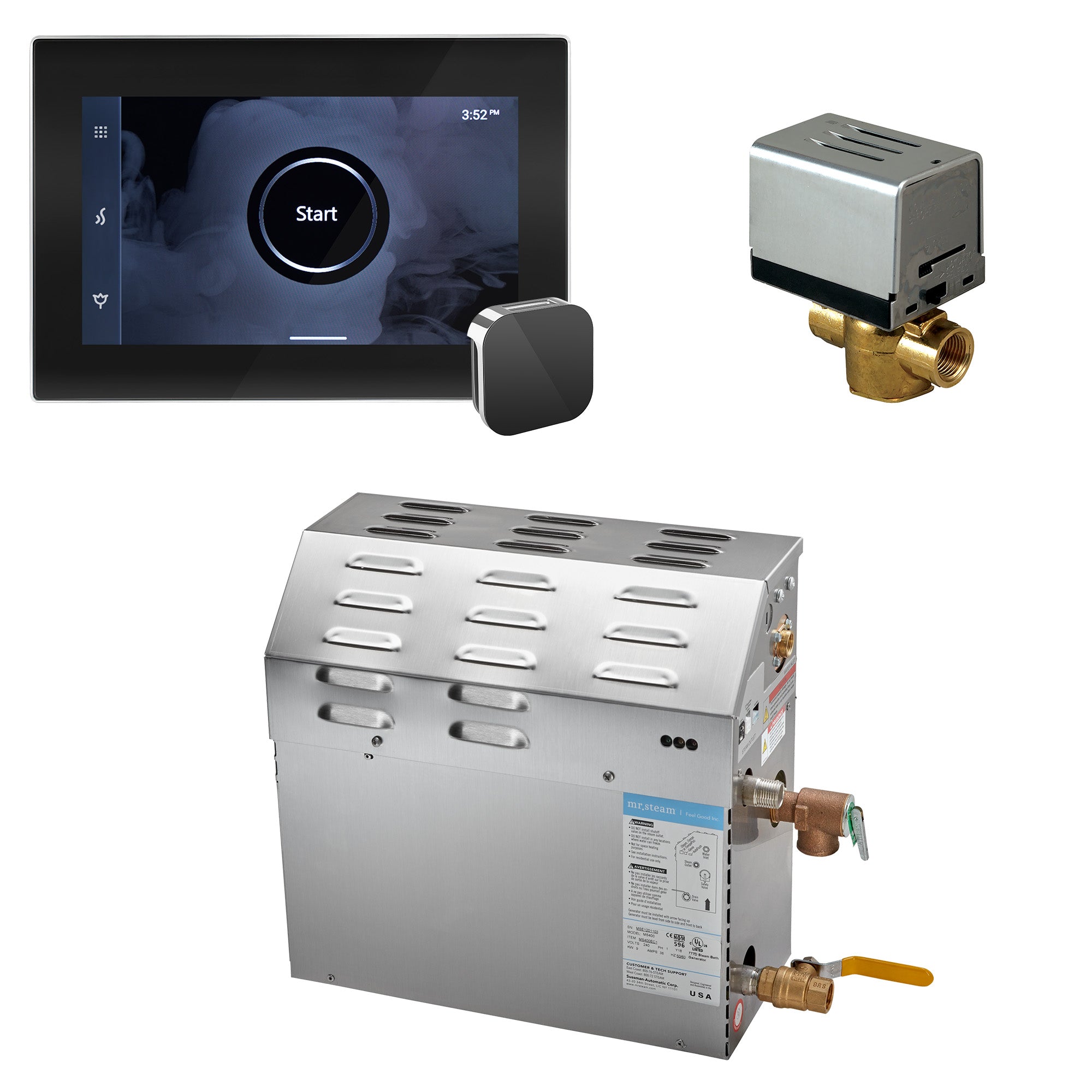 Mr Steam MS (iSteamX) 9 kW (9000 W) Steam Shower Generator Package with iSteamX Control