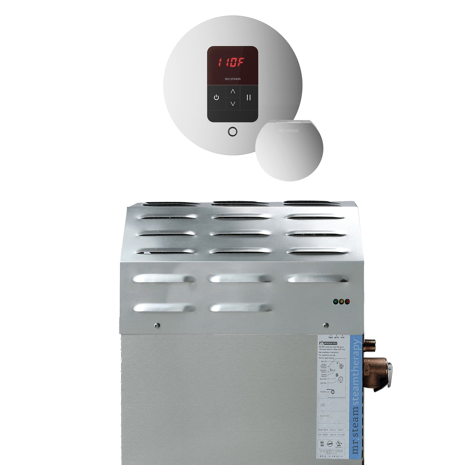 Mr Steam Super (iTempo) 12 kW (12000 W) Steam Shower Generator Package with iTempo Control in Polished Chrome