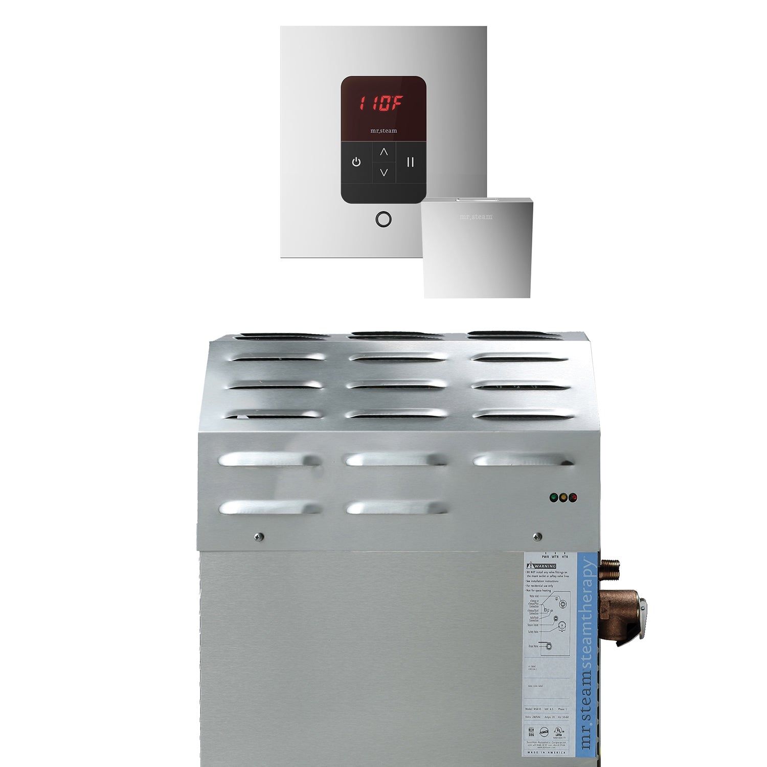 Mr Steam Super (iTempo) 12 kW (12000 W) Steam Shower Generator Package with iTempo Control in Polished Chrome