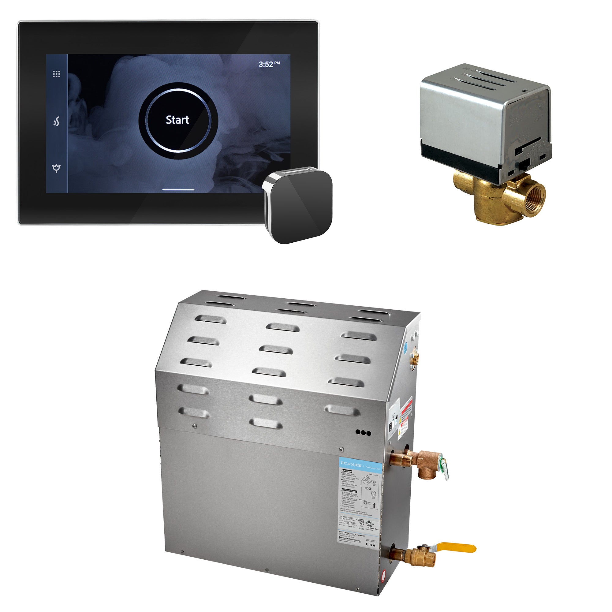 Mr Steam Super (iSteamX) 10 kW (10000 W) Steam Shower Generator Package with iSteamX Control in Black Brushed Bronze