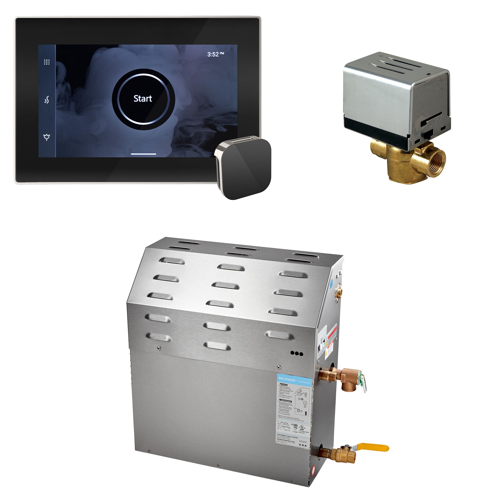 Mr Steam Super (iSteamX) 10 kW (10000 W) Steam Shower Generator Package with iSteamX Control in Black Brushed Bronze