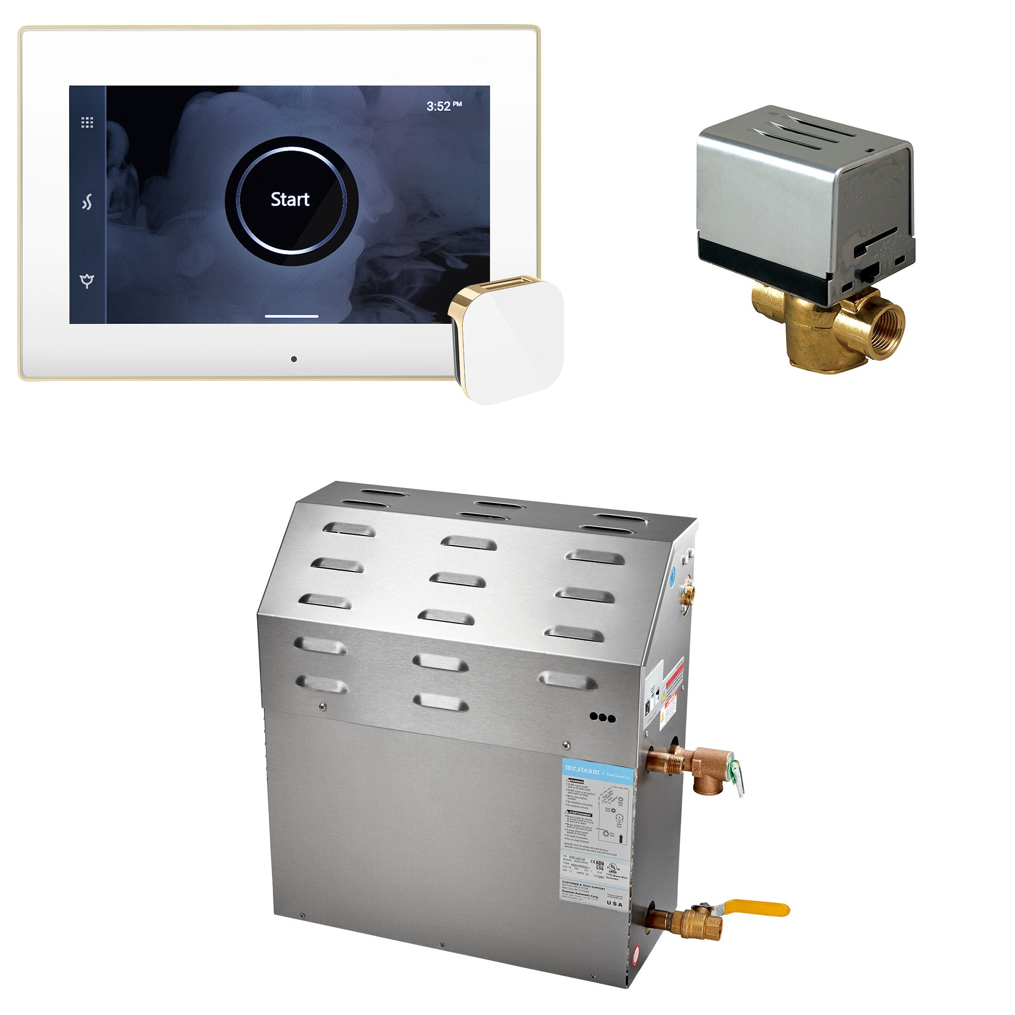 Mr Steam Super (iSteamX) 10 kW (10000 W) Steam Shower Generator Package with iSteamX Control in Black Brushed Bronze