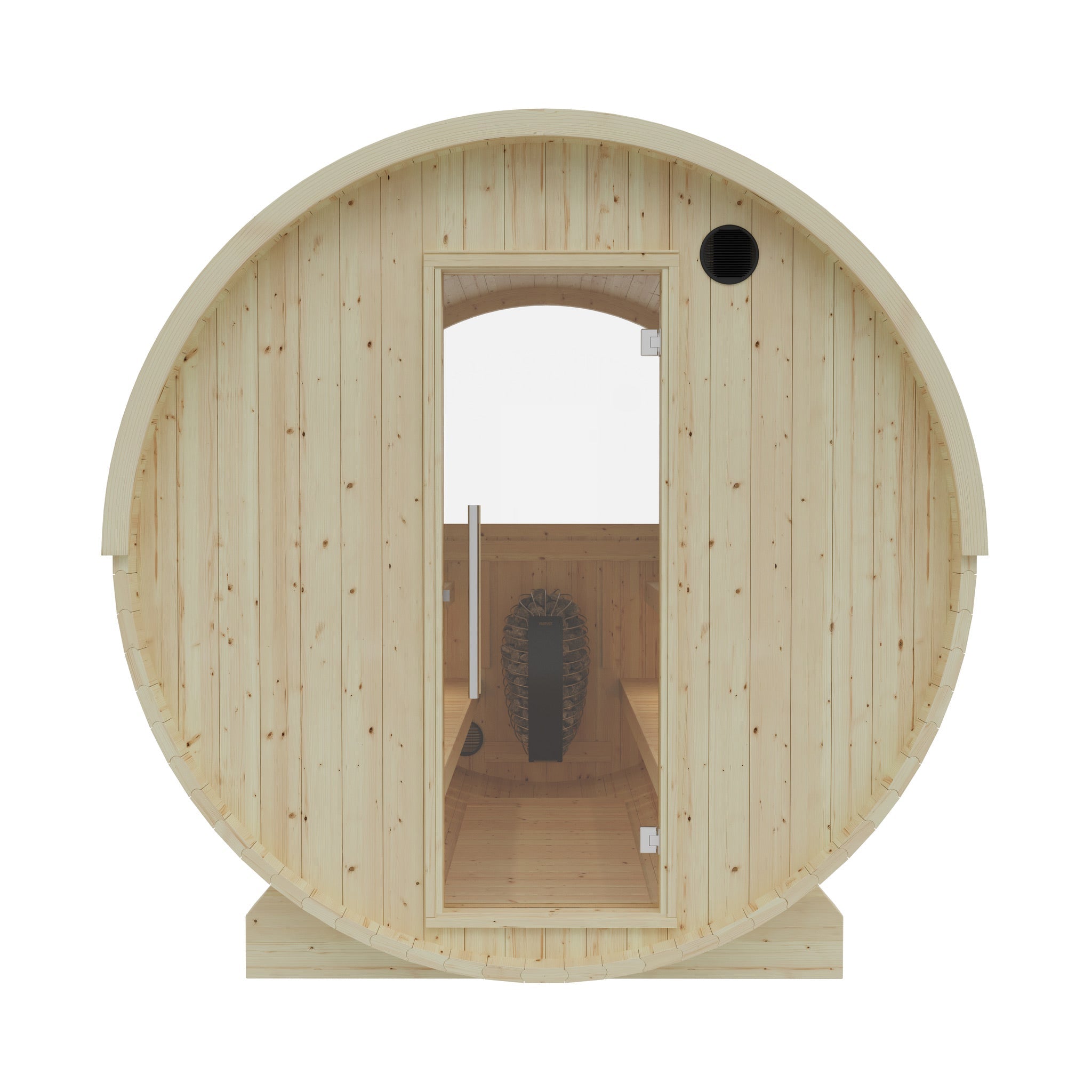 Vassa 6 Person 2 Tier Finnish Barrel Sauna with Heater - By Finnish Barrel Saunas Nordic Spruce / No Terrace Finnish Barrel Saunas 6F38C04A-17B2-4B34-9B26-F3997777D51B.jpg