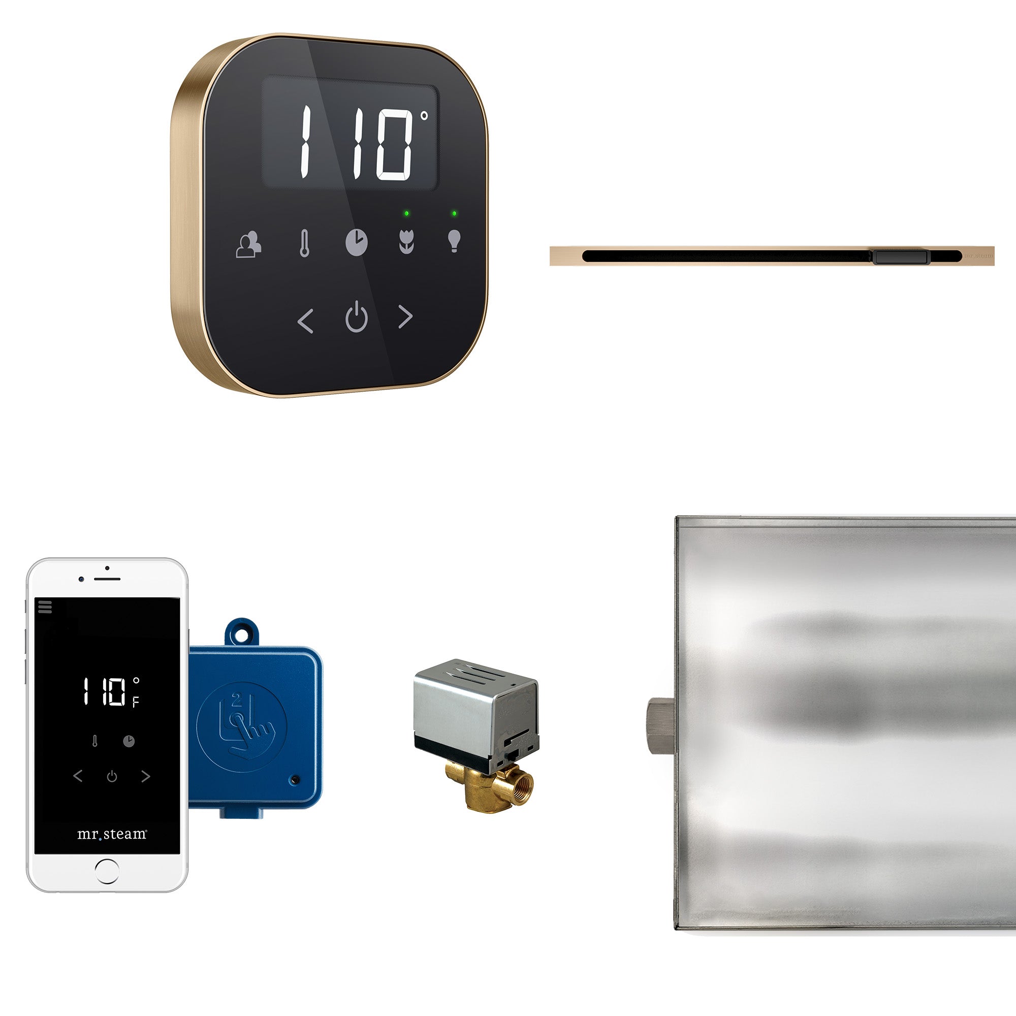 Mr Steam AirButler Linear Steam Shower Control Package with AirTempo Control and Linear SteamHead