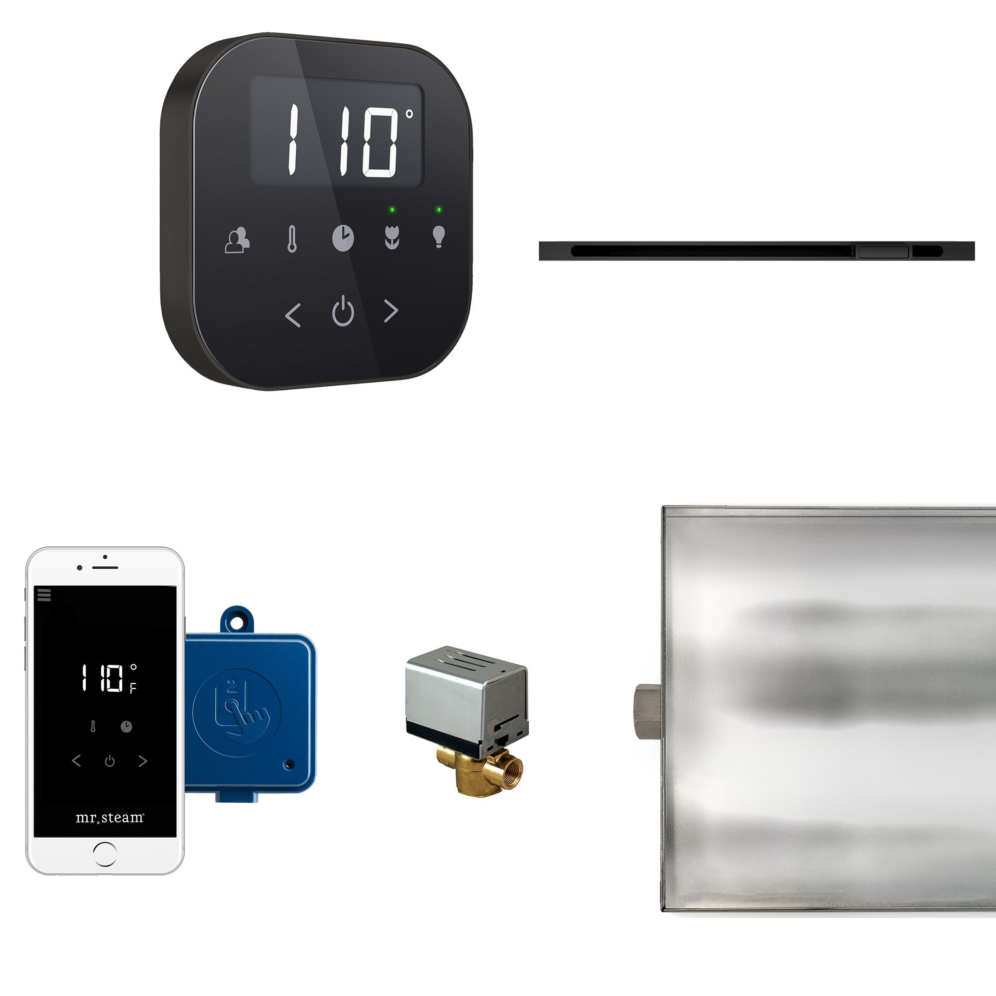 Mr Steam AirButler Linear Steam Shower Control Package with AirTempo Control and Linear SteamHead