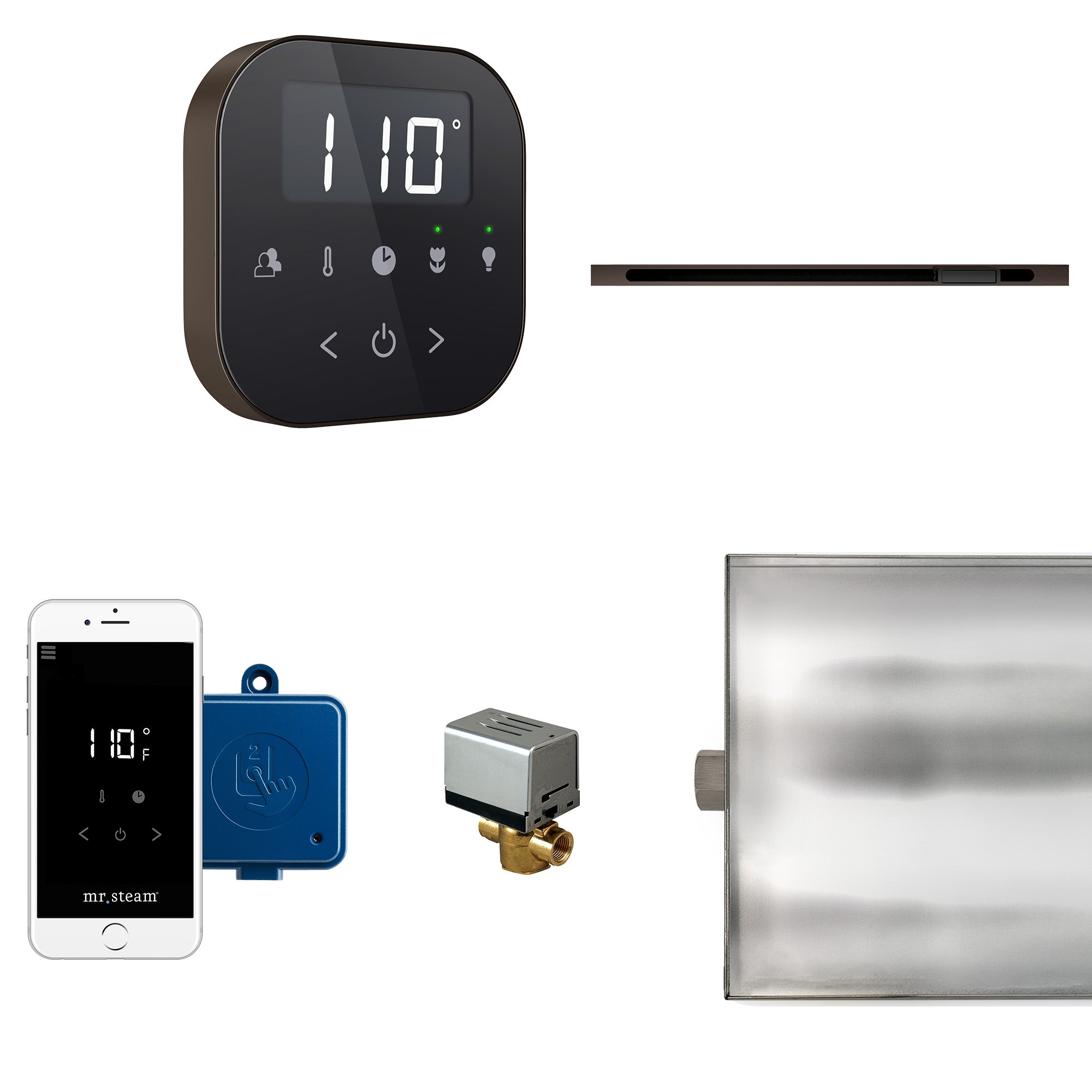 Mr Steam AirButler Linear Steam Shower Control Package with AirTempo Control and Linear SteamHead