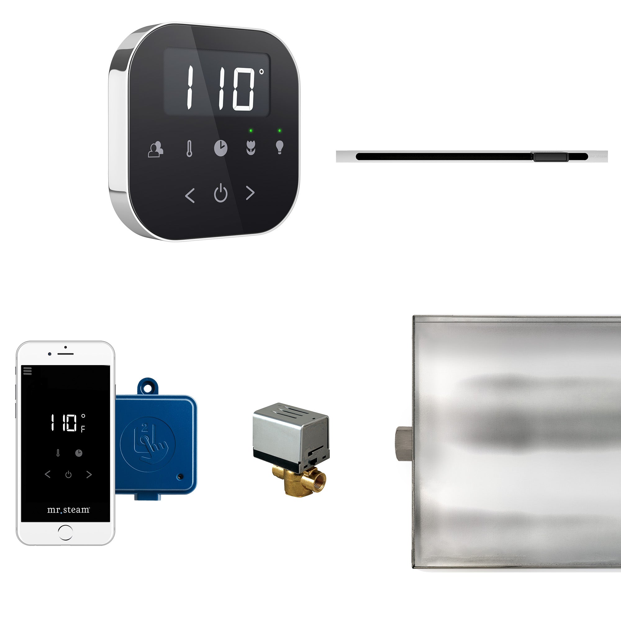 Mr Steam AirButler Linear Steam Shower Control Package with AirTempo Control and Linear SteamHead