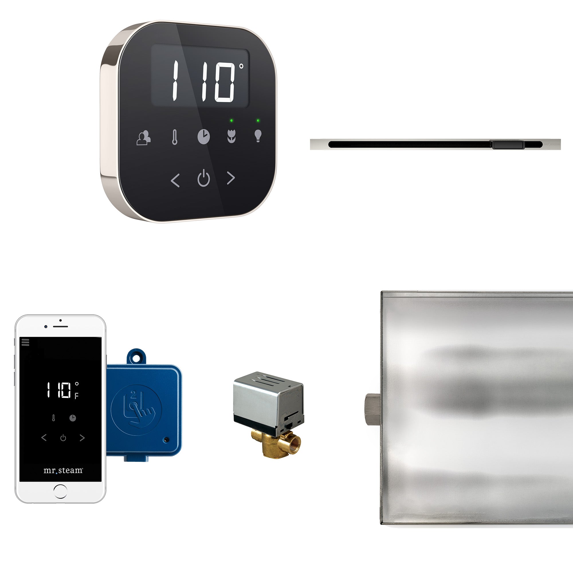 Mr Steam AirButler Linear Steam Shower Control Package with AirTempo Control and Linear SteamHead