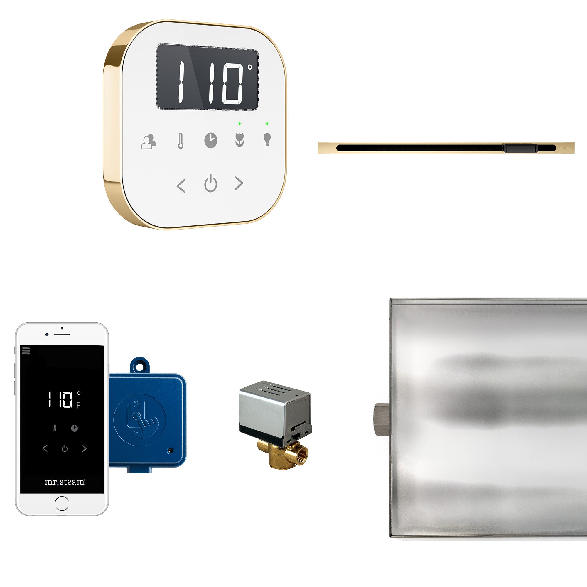 Mr Steam AirButler Linear Steam Shower Control Package with AirTempo Control and Linear SteamHead