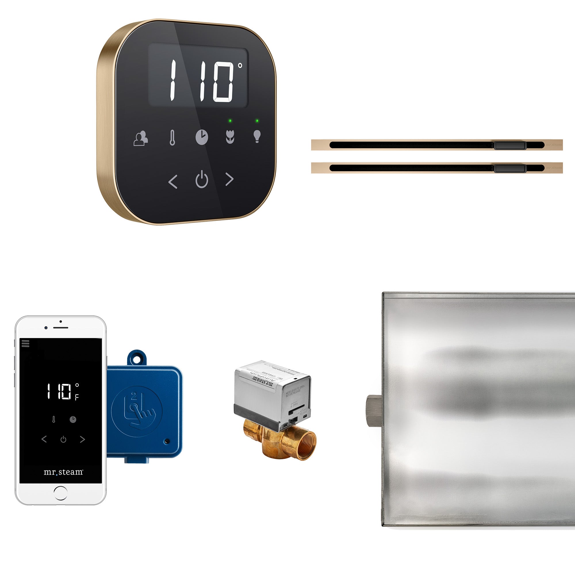Mr Steam AirButler Max Linear Steam Shower Control Package with AirTempo Control and Linear SteamHead