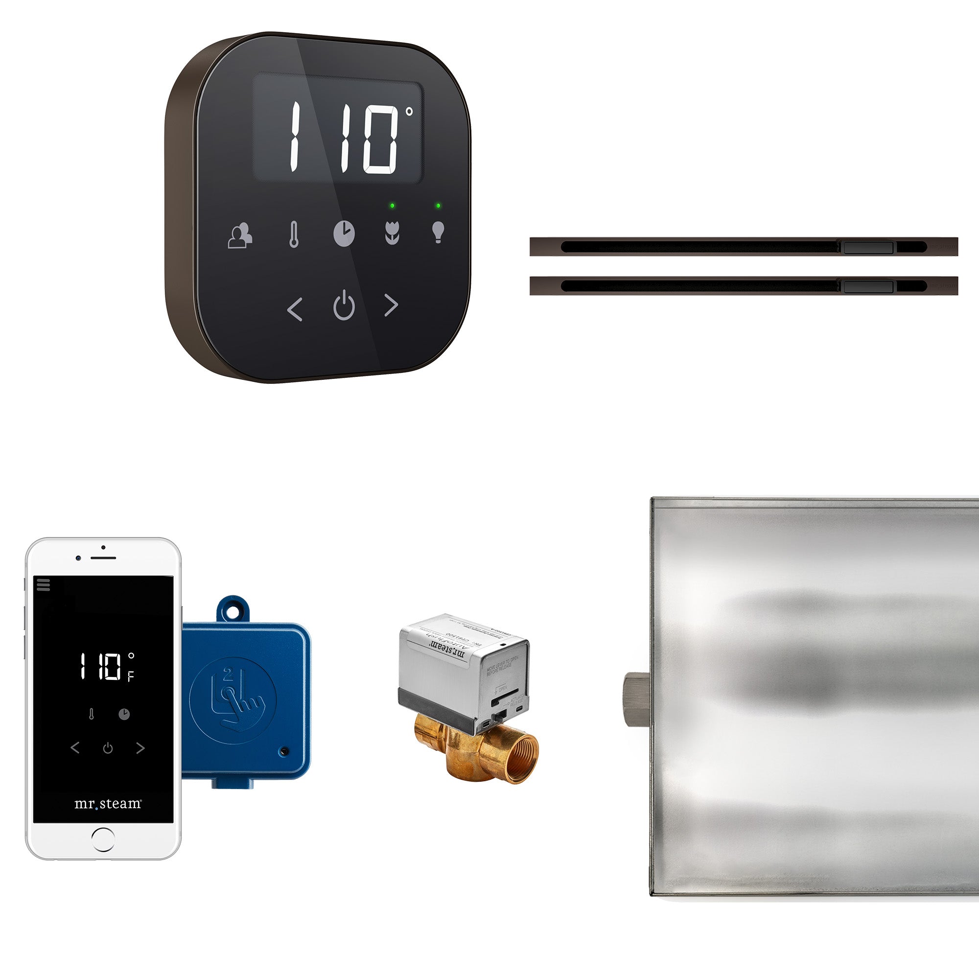 Mr Steam AirButler Max Linear Steam Shower Control Package with AirTempo Control and Linear SteamHead