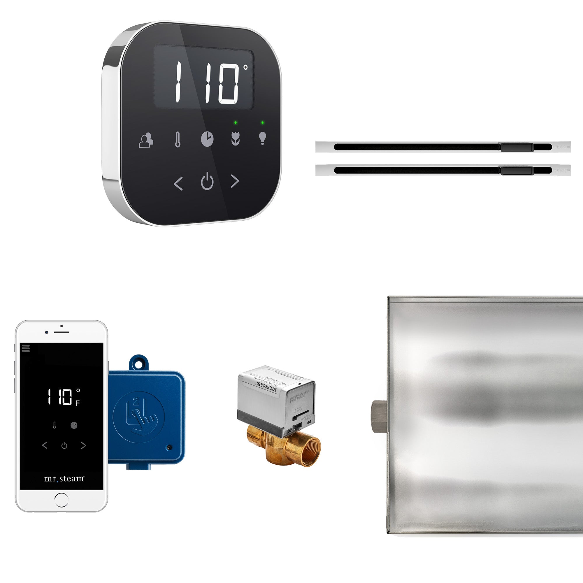 Mr Steam AirButler Max Linear Steam Shower Control Package with AirTempo Control and Linear SteamHead