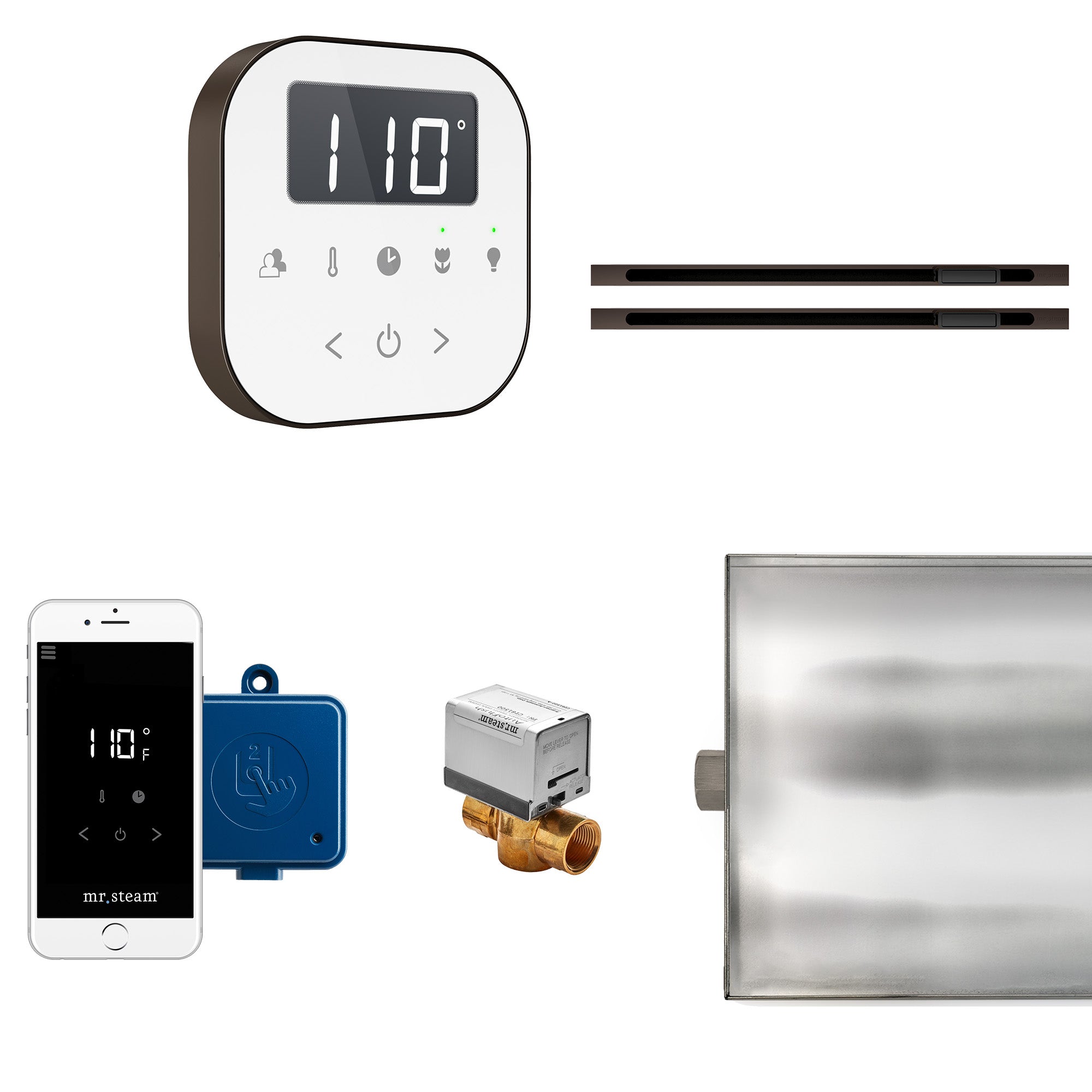 Mr Steam AirButler Max Linear Steam Shower Control Package with AirTempo Control and Linear SteamHead