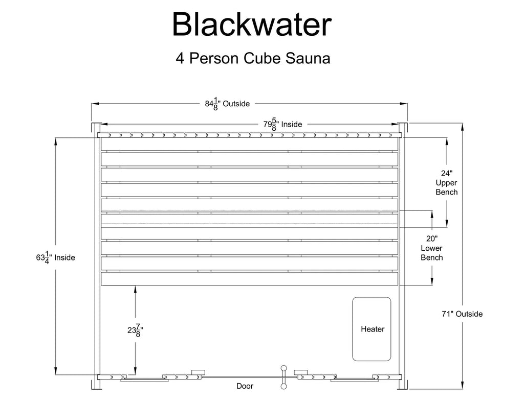 Almost Heaven BlackWater 4 Person Cube Sauna
