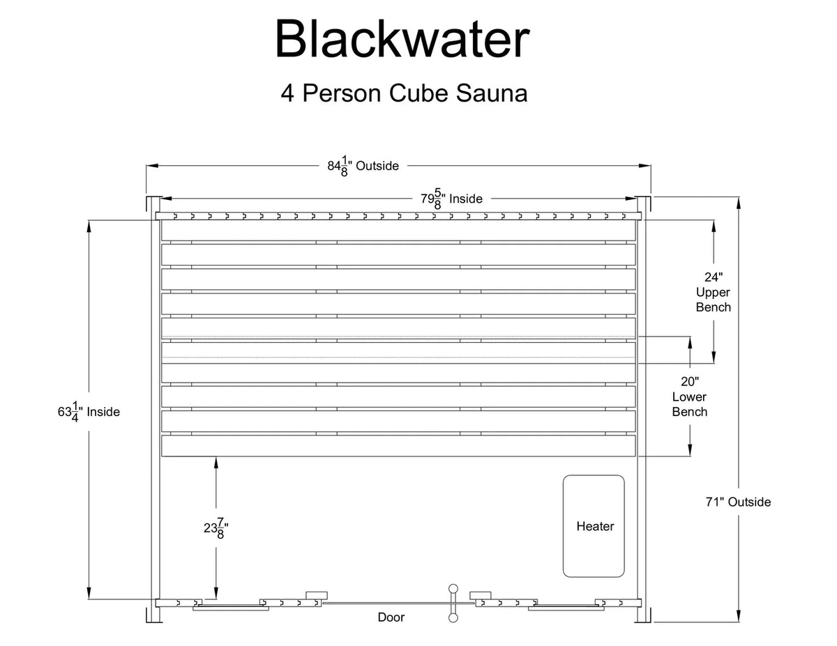 Almost Heaven BlackWater 4 Person Cube Sauna