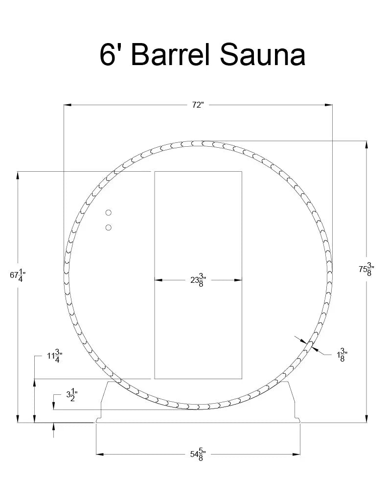 Almost Heaven Vienna 4+1 Canopy Barrel Sauna (2-Person) Rustic Cedar,Onyx - Stained Southern Pine Almost Heaven Sauna Almost_Heaven_6ft_Barrel_Measurements_434a3c36-6bf0-4b60-b663-4857b5ee9b09.webp