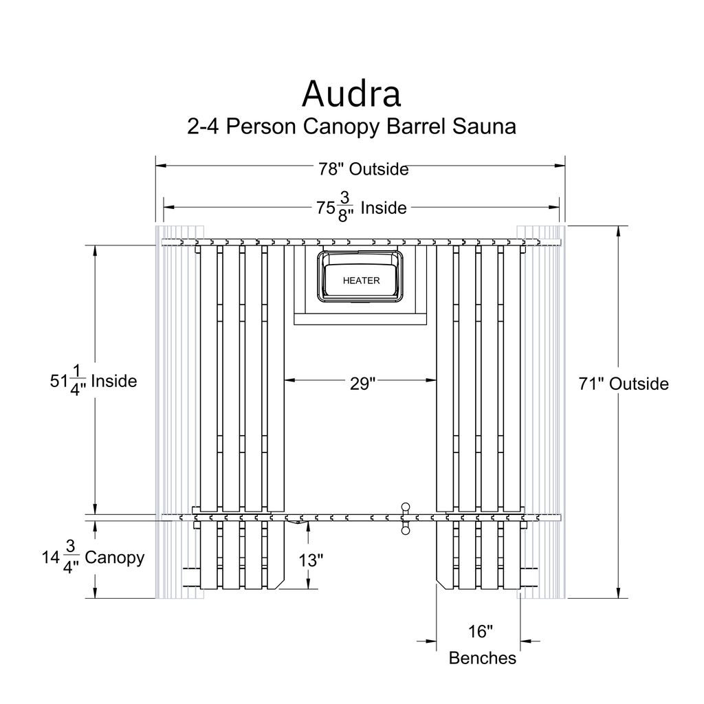 Almost Heaven Audra 4 Person Canopy Barrel Sauna - photo 11
