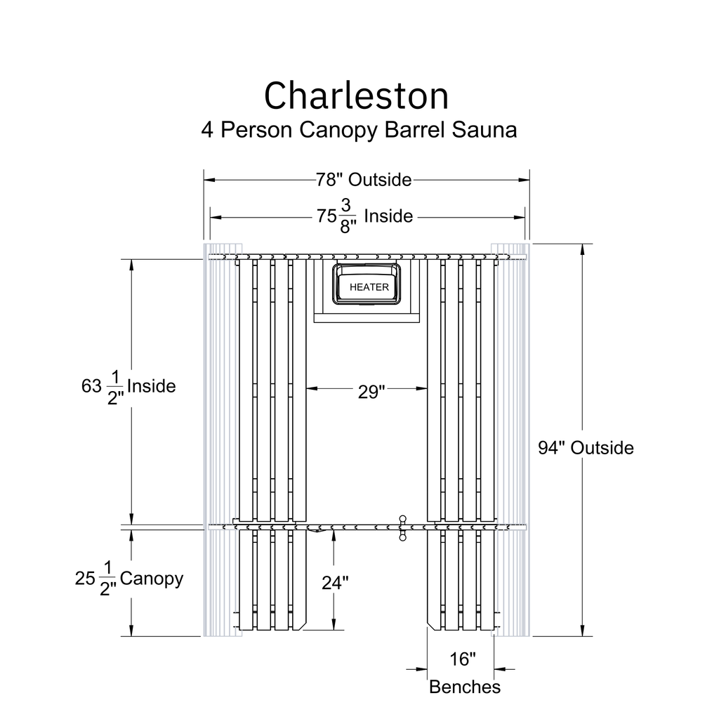 Almost Heaven Charleston 4 Person Canopy Barrel Sauna - photo 9