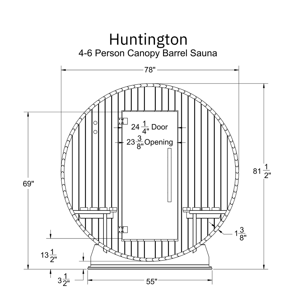 Almost Heaven Huntington 6 Person Canopy Barrel Sauna - photo 7