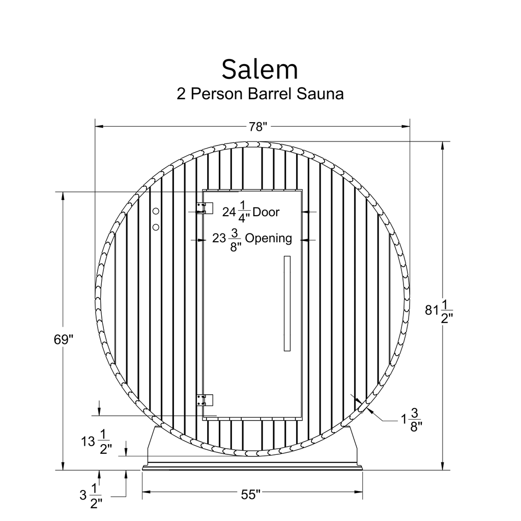 Almost Heaven Salem 2 Person Classic Barrel Sauna - photo 7