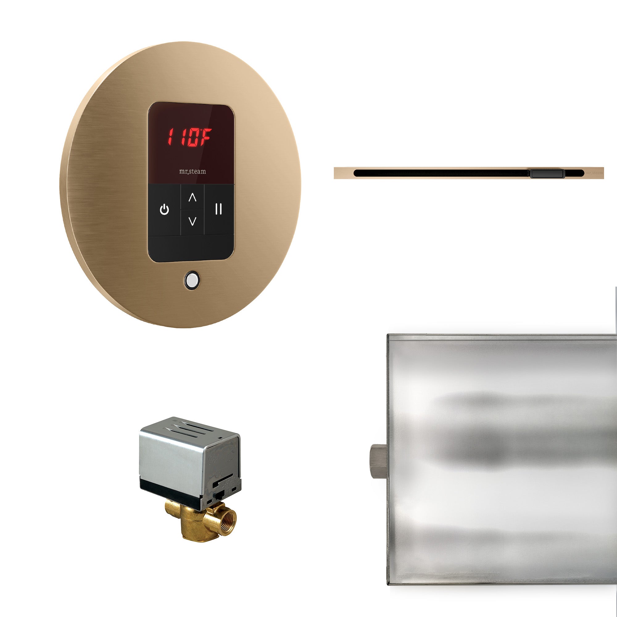 Mr Steam Basic Butler Linear Steam Shower Control Package with iTempo Control and Linear SteamHead