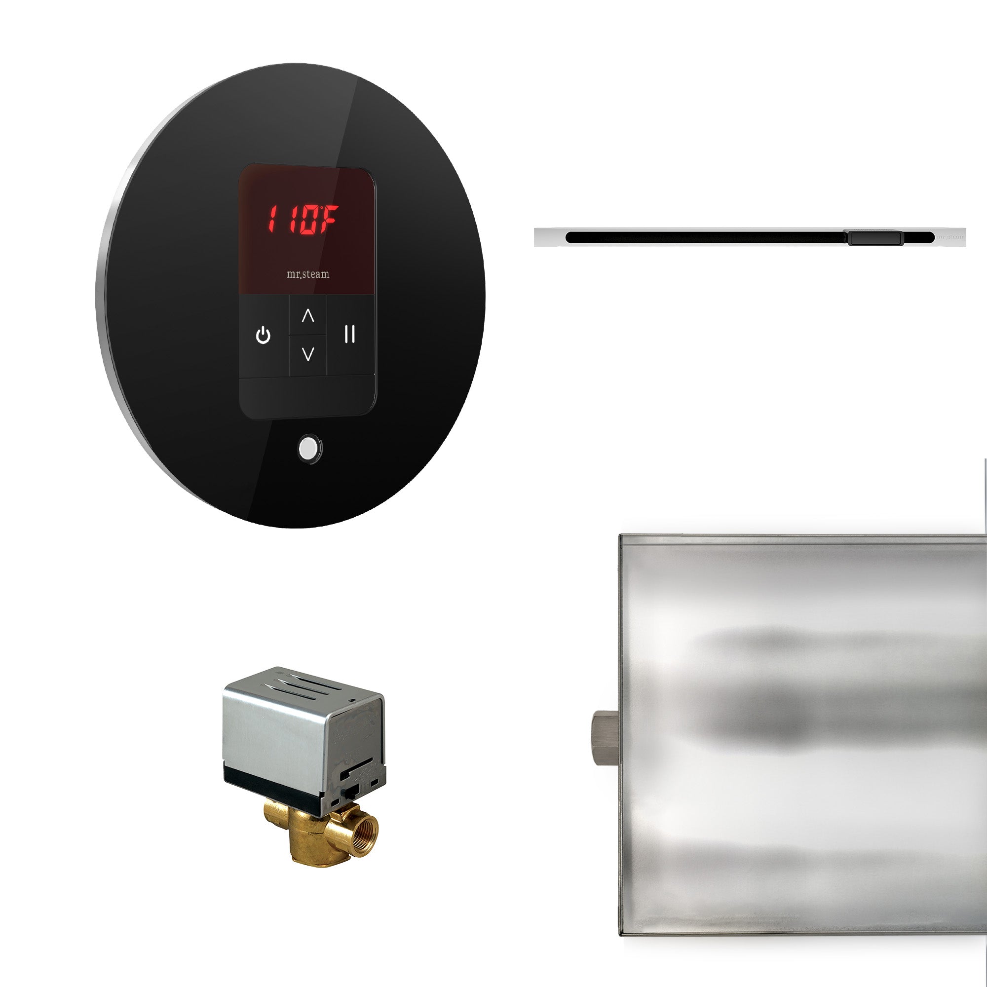 Mr Steam Basic Butler Linear Steam Shower Control Package with iTempo Control and Linear SteamHead