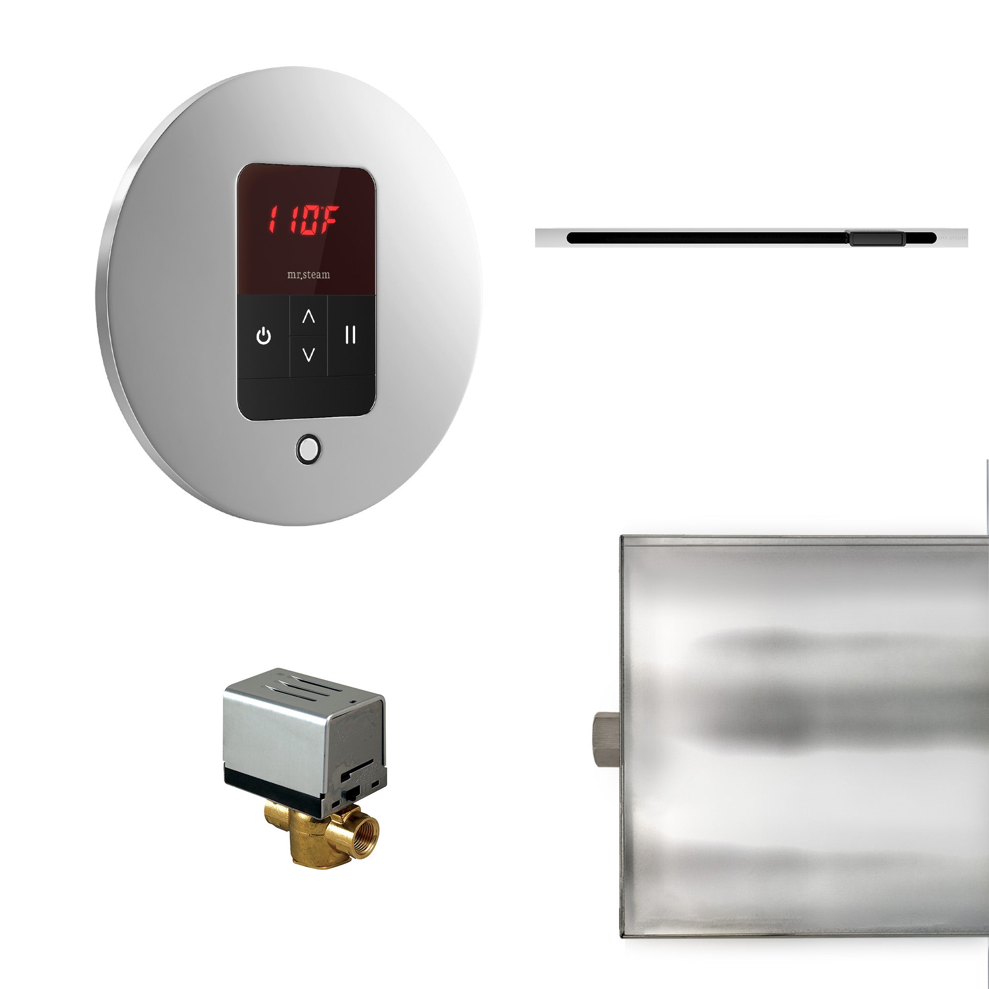 Mr Steam Basic Butler Linear Steam Shower Control Package with iTempo Control and Linear SteamHead