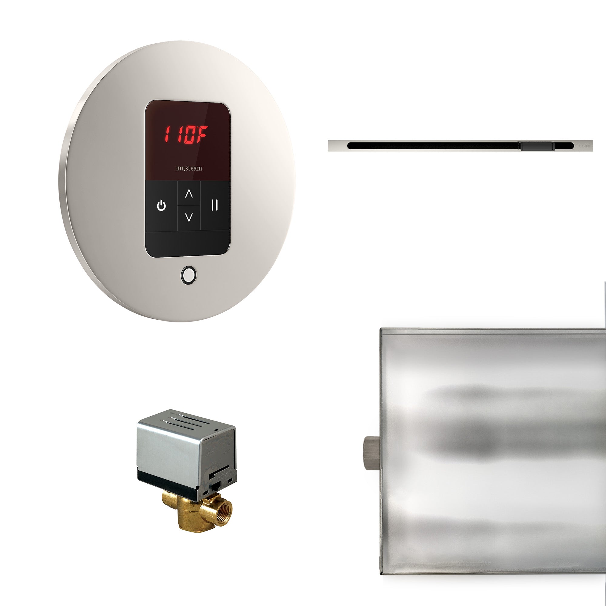 Mr Steam Basic Butler Linear Steam Shower Control Package with iTempo Control and Linear SteamHead