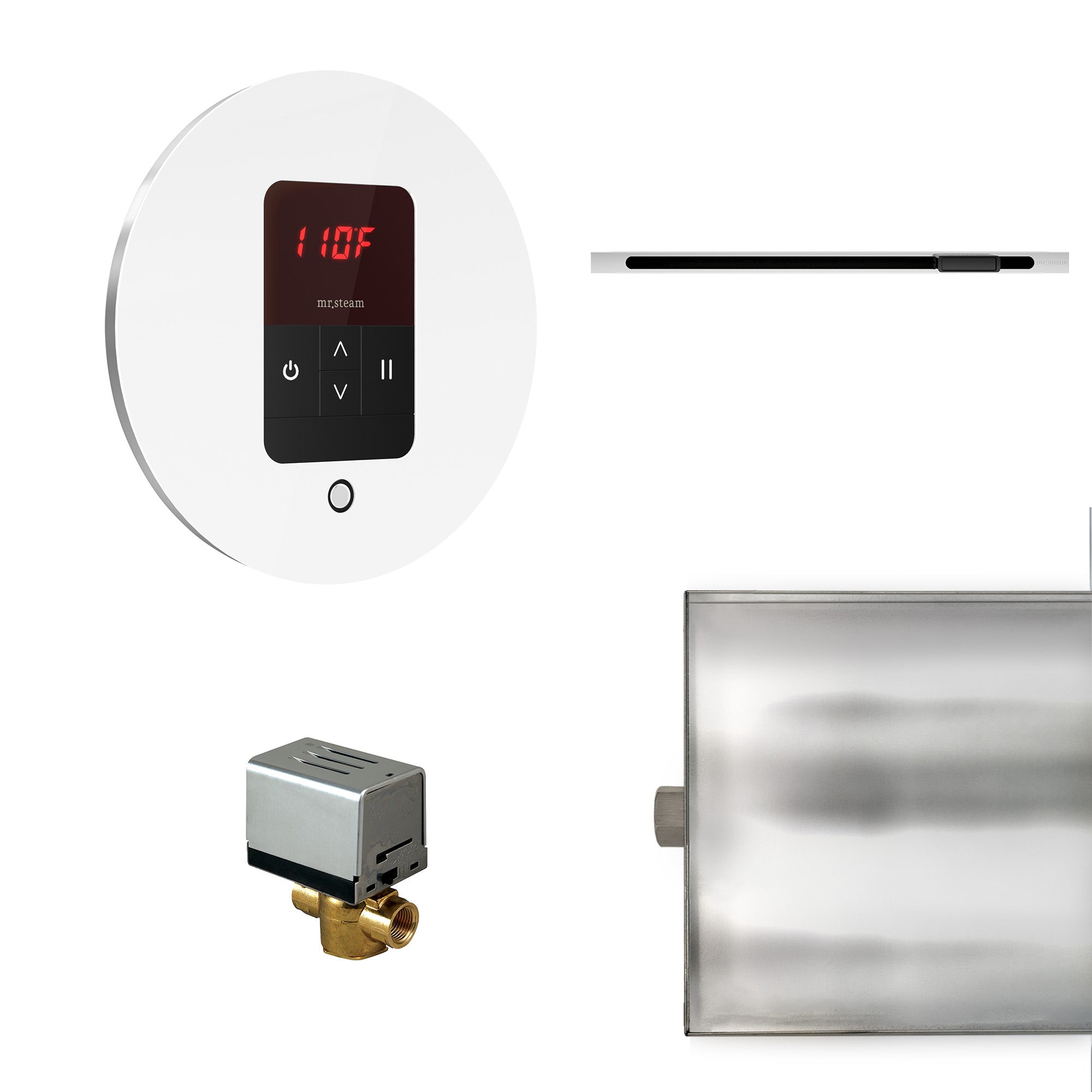 Mr Steam Basic Butler Linear Steam Shower Control Package with iTempo Control and Linear SteamHead