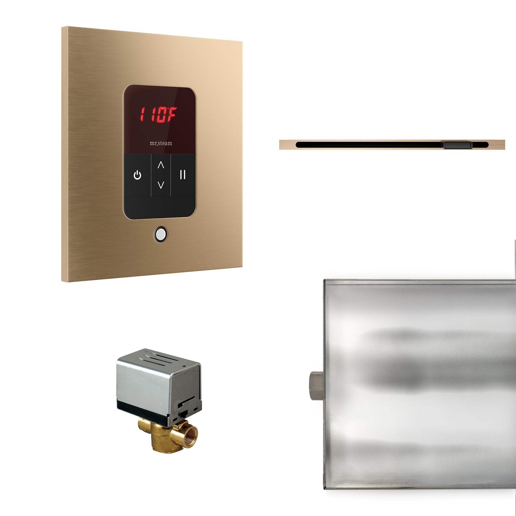 Mr Steam Basic Butler Linear Steam Shower Control Package with iTempo Control and Linear SteamHead