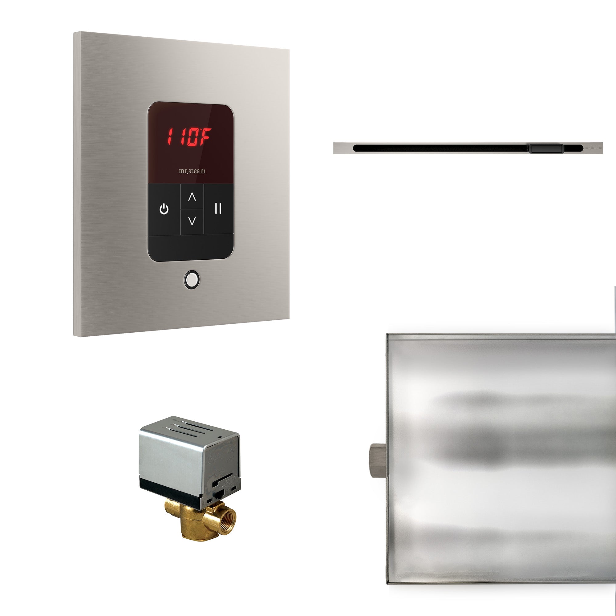 Mr Steam Basic Butler Linear Steam Shower Control Package with iTempo Control and Linear SteamHead
