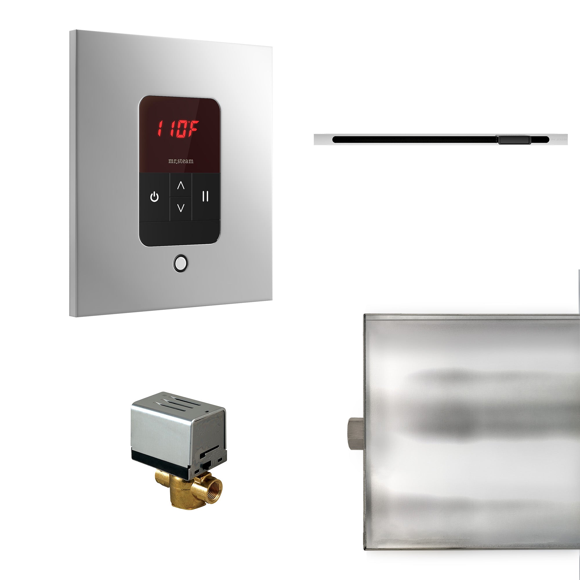 Mr Steam Basic Butler Linear Steam Shower Control Package with iTempo Control and Linear SteamHead
