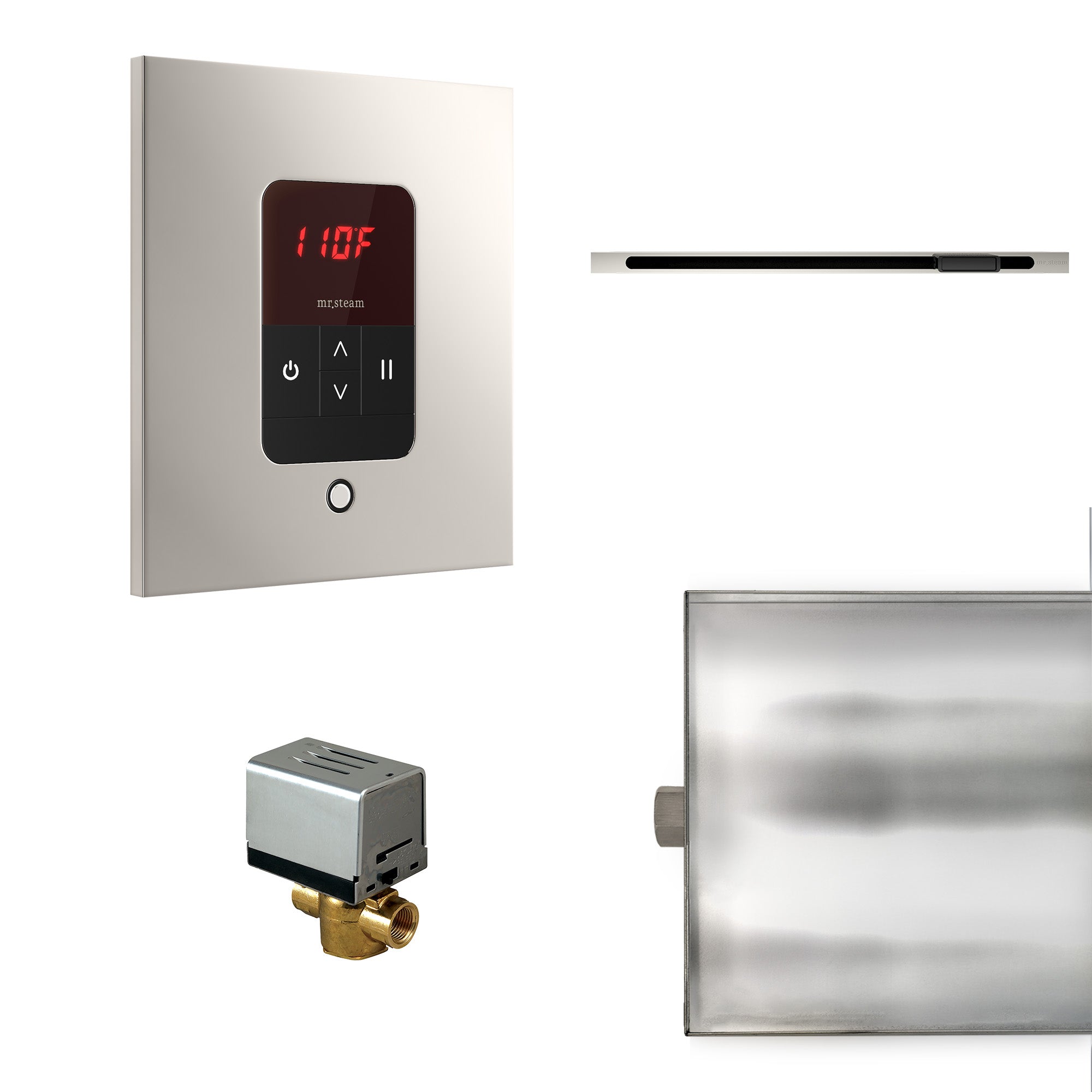 Mr Steam Basic Butler Linear Steam Shower Control Package with iTempo Control and Linear SteamHead