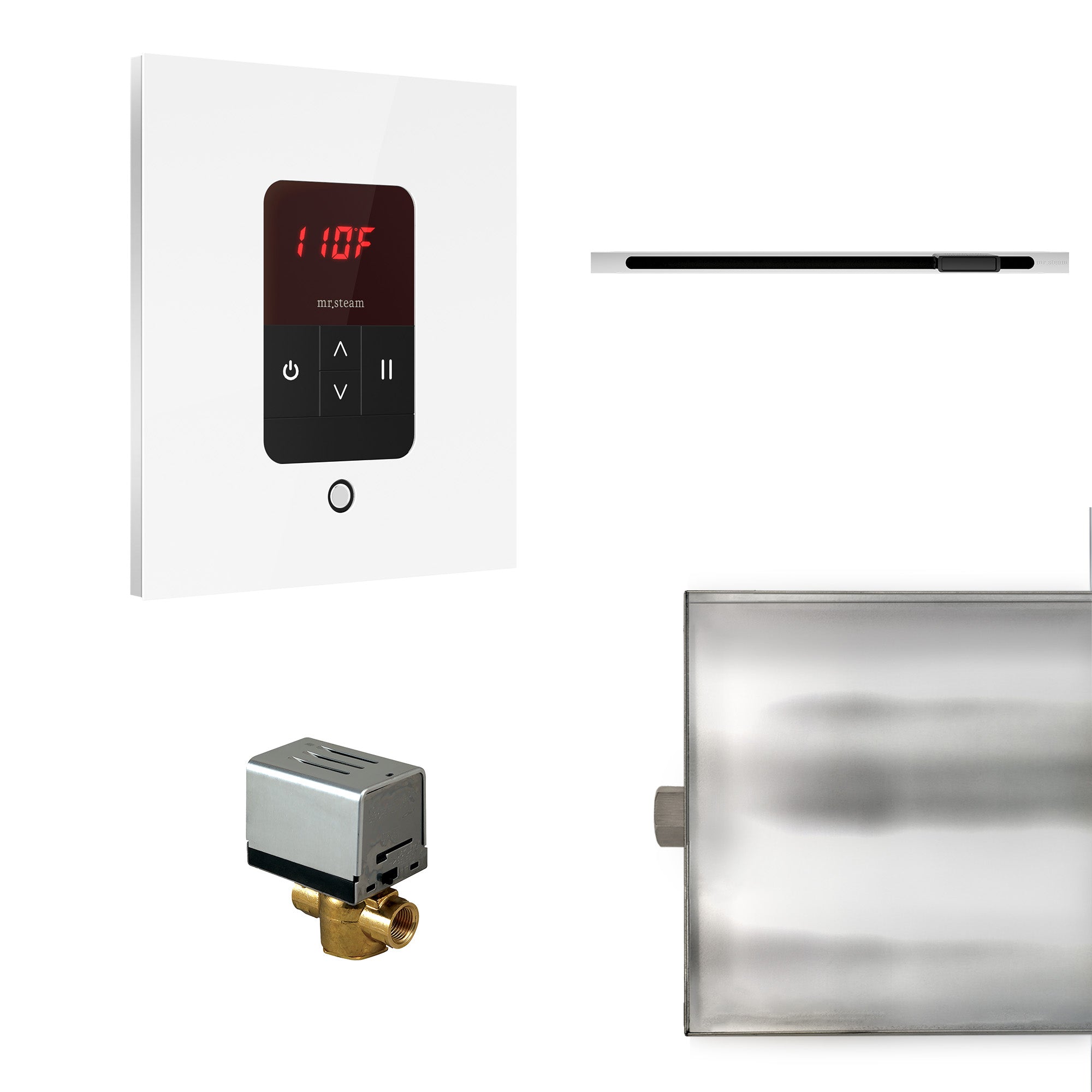 Mr Steam Basic Butler Linear Steam Shower Control Package with iTempo Control and Linear SteamHead