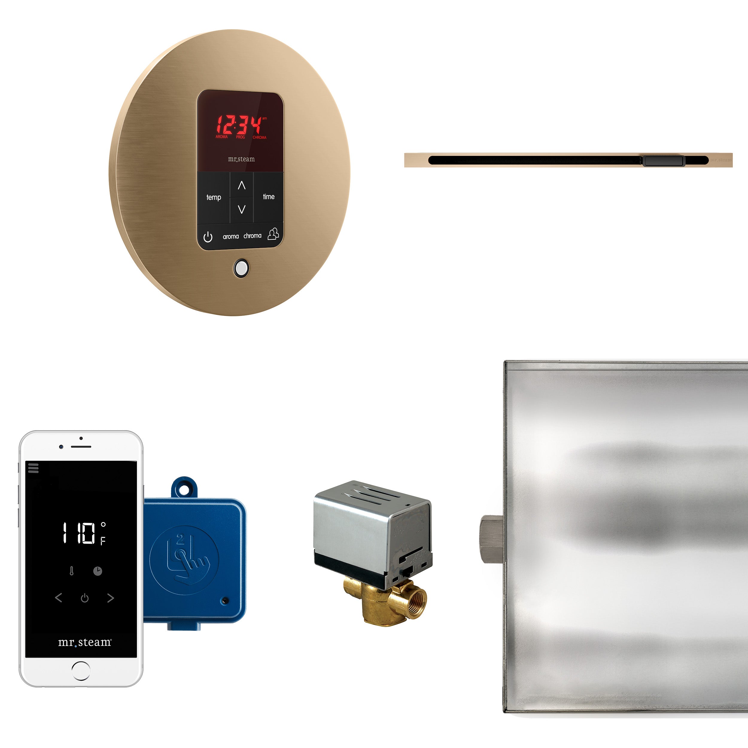 Mr Steam Butler Linear Steam Shower Control Package with iTempoPlus Control and Linear SteamHead