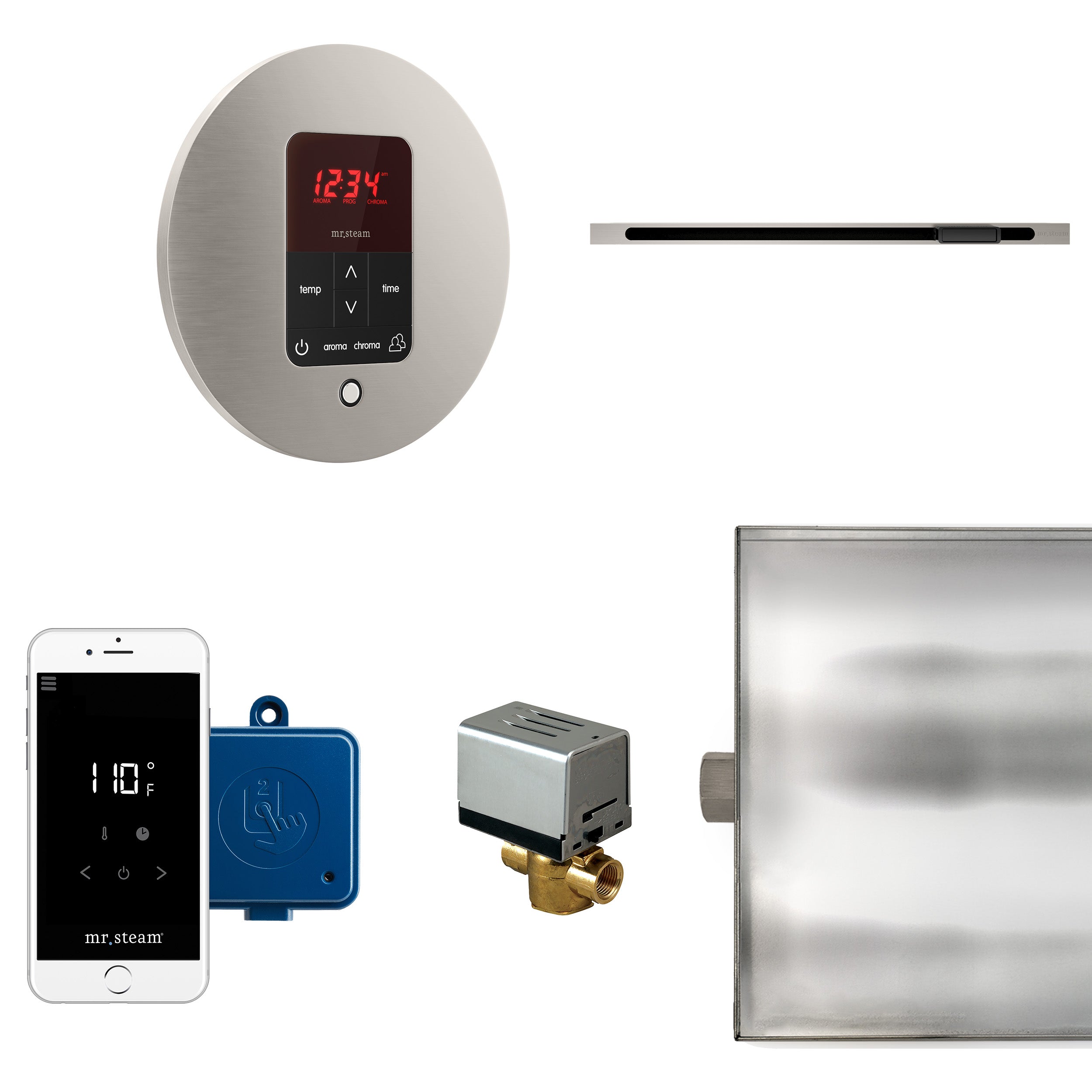 Mr Steam Butler Linear Steam Shower Control Package with iTempoPlus Control and Linear SteamHead