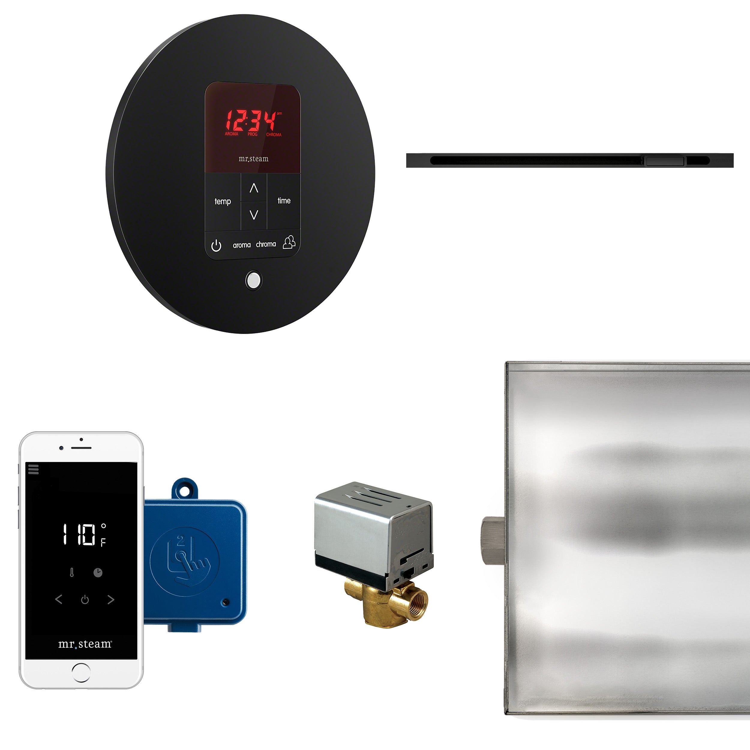 Mr Steam Butler Linear Steam Shower Control Package with iTempoPlus Control and Linear SteamHead