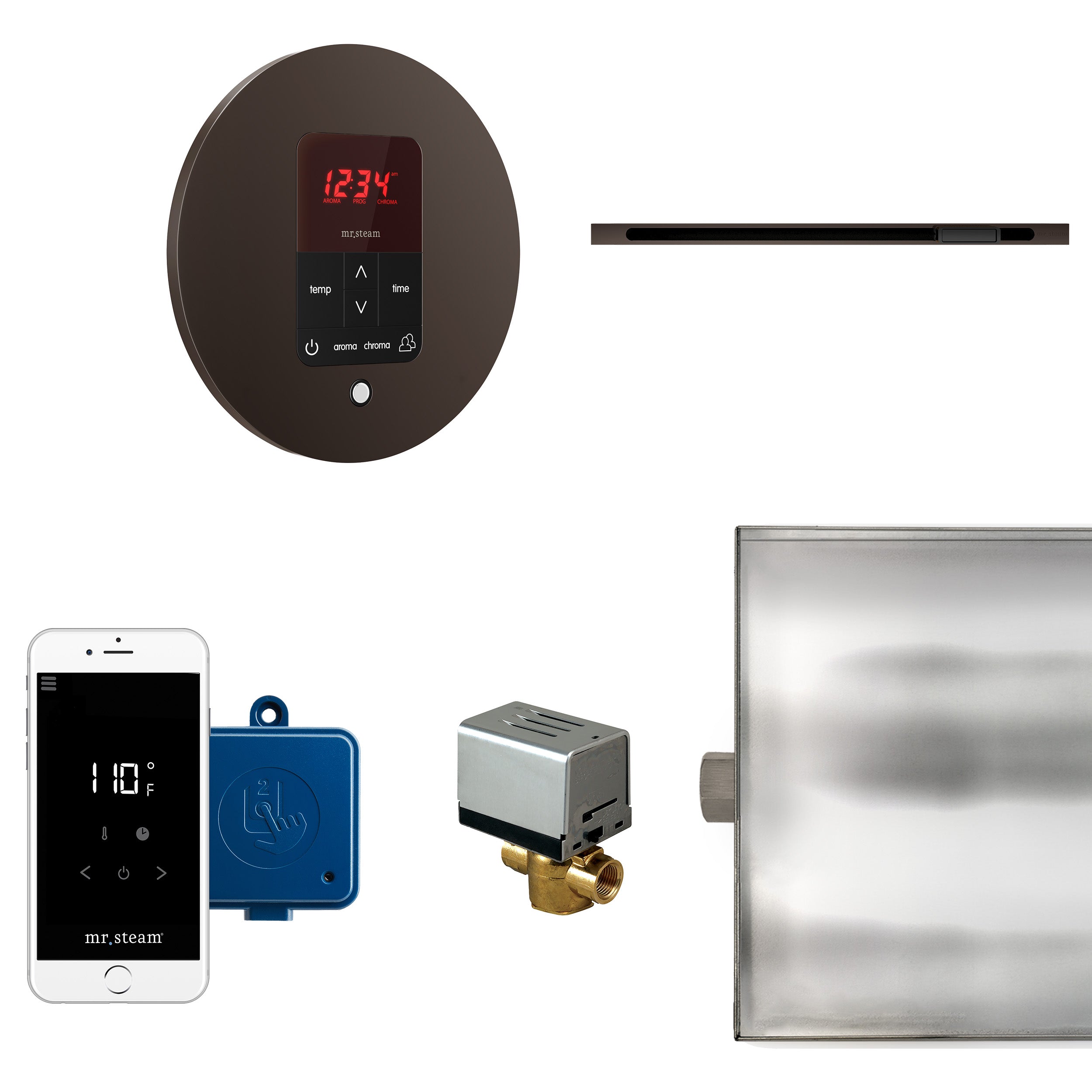 Mr Steam Butler Linear Steam Shower Control Package with iTempoPlus Control and Linear SteamHead