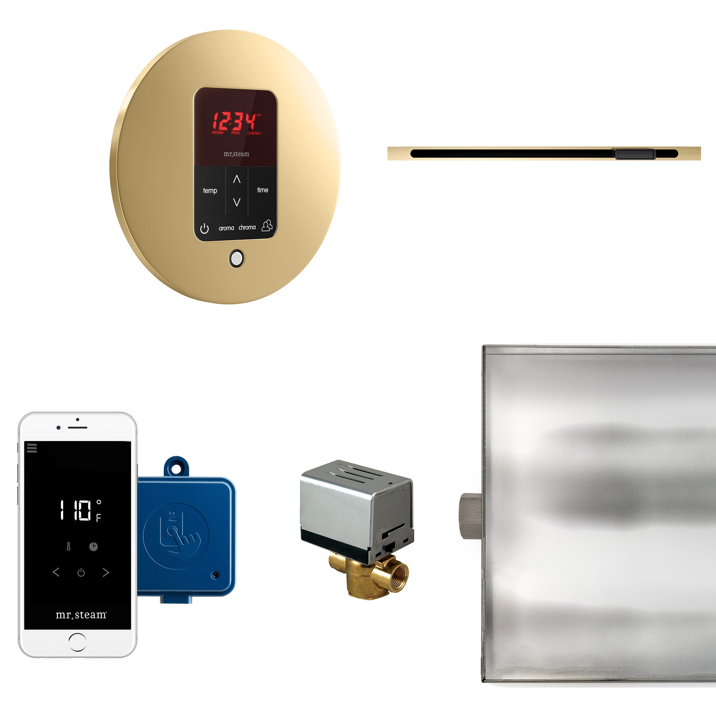 Mr Steam Butler Linear Steam Shower Control Package with iTempoPlus Control and Linear SteamHead