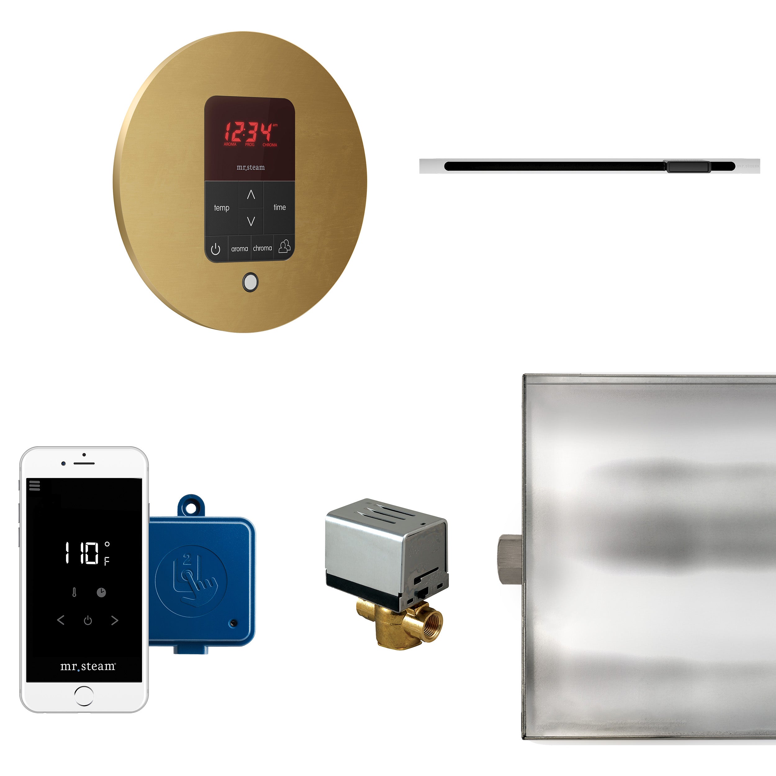 Mr Steam Butler Linear Steam Shower Control Package with iTempoPlus Control and Linear SteamHead