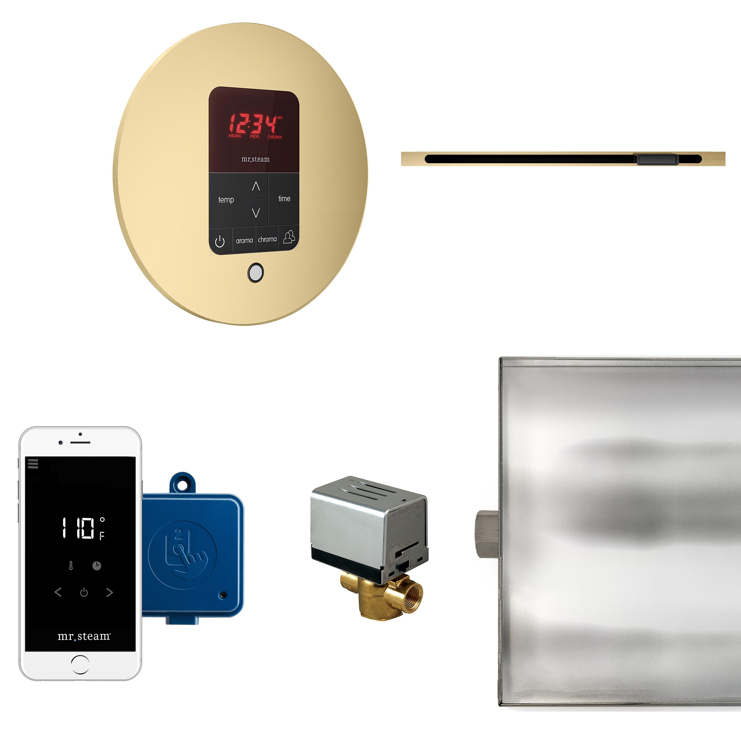 Mr Steam Butler Linear Steam Shower Control Package with iTempoPlus Control and Linear SteamHead