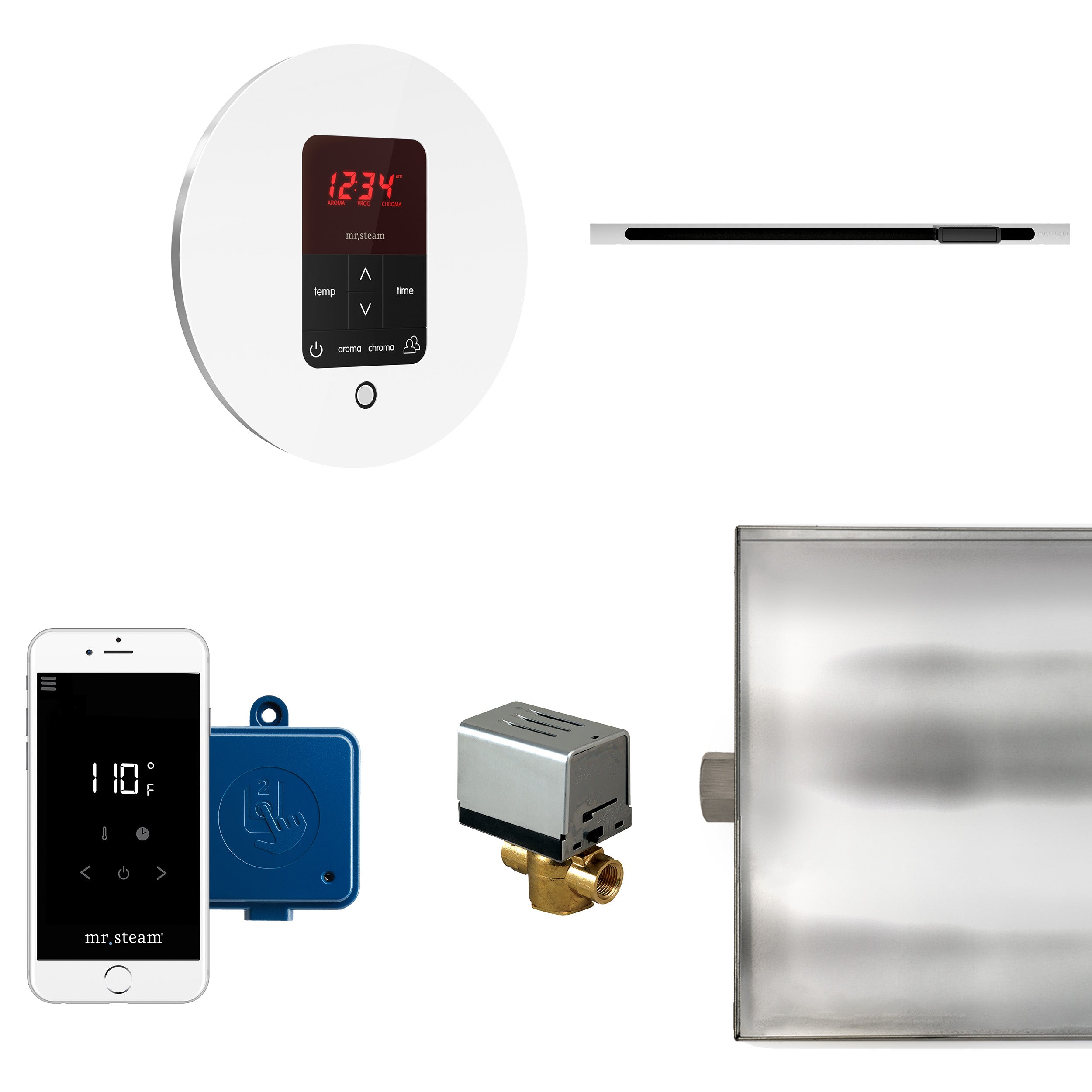 Mr Steam Butler Linear Steam Shower Control Package with iTempoPlus Control and Linear SteamHead