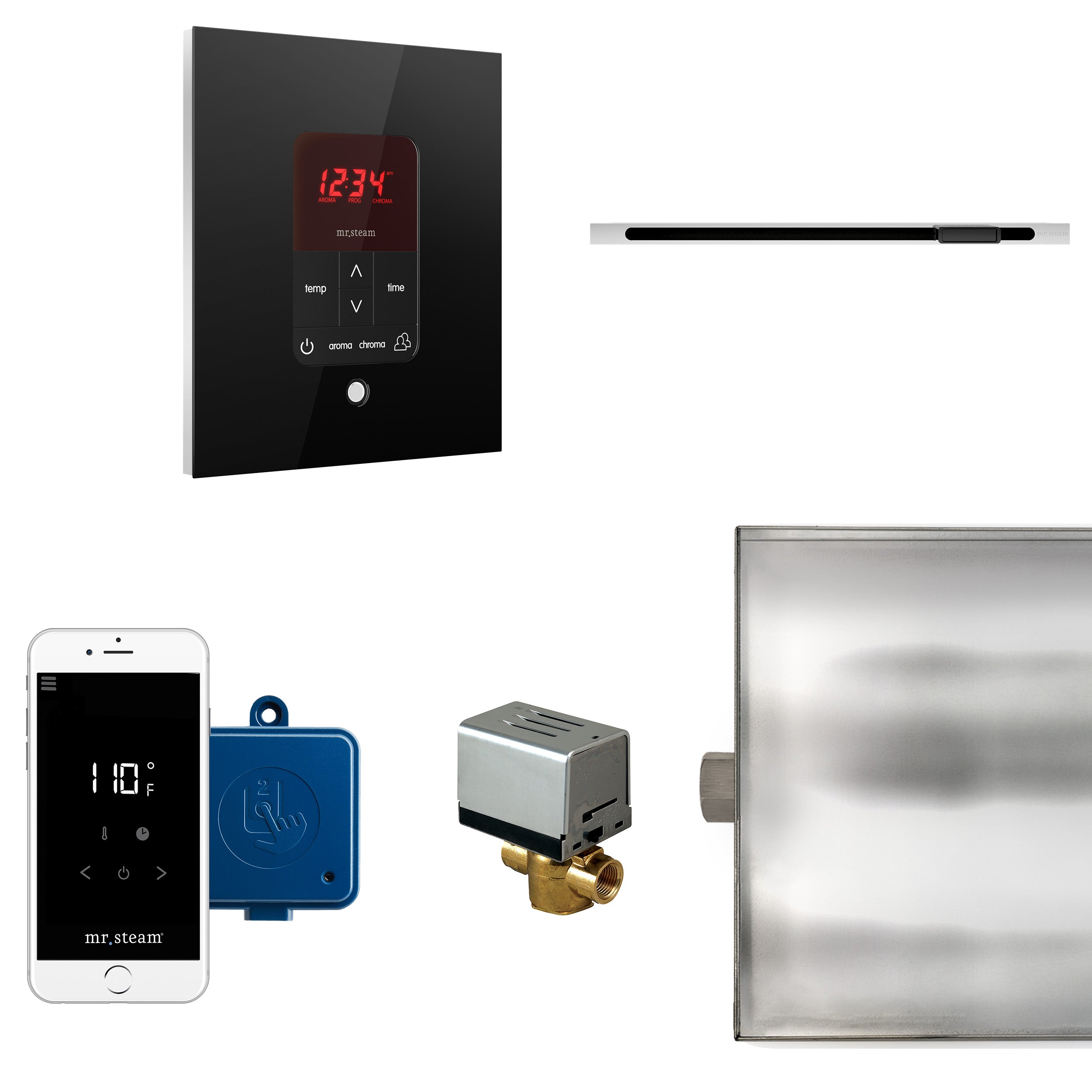 Mr Steam Butler Linear Steam Shower Control Package with iTempoPlus Control and Linear SteamHead