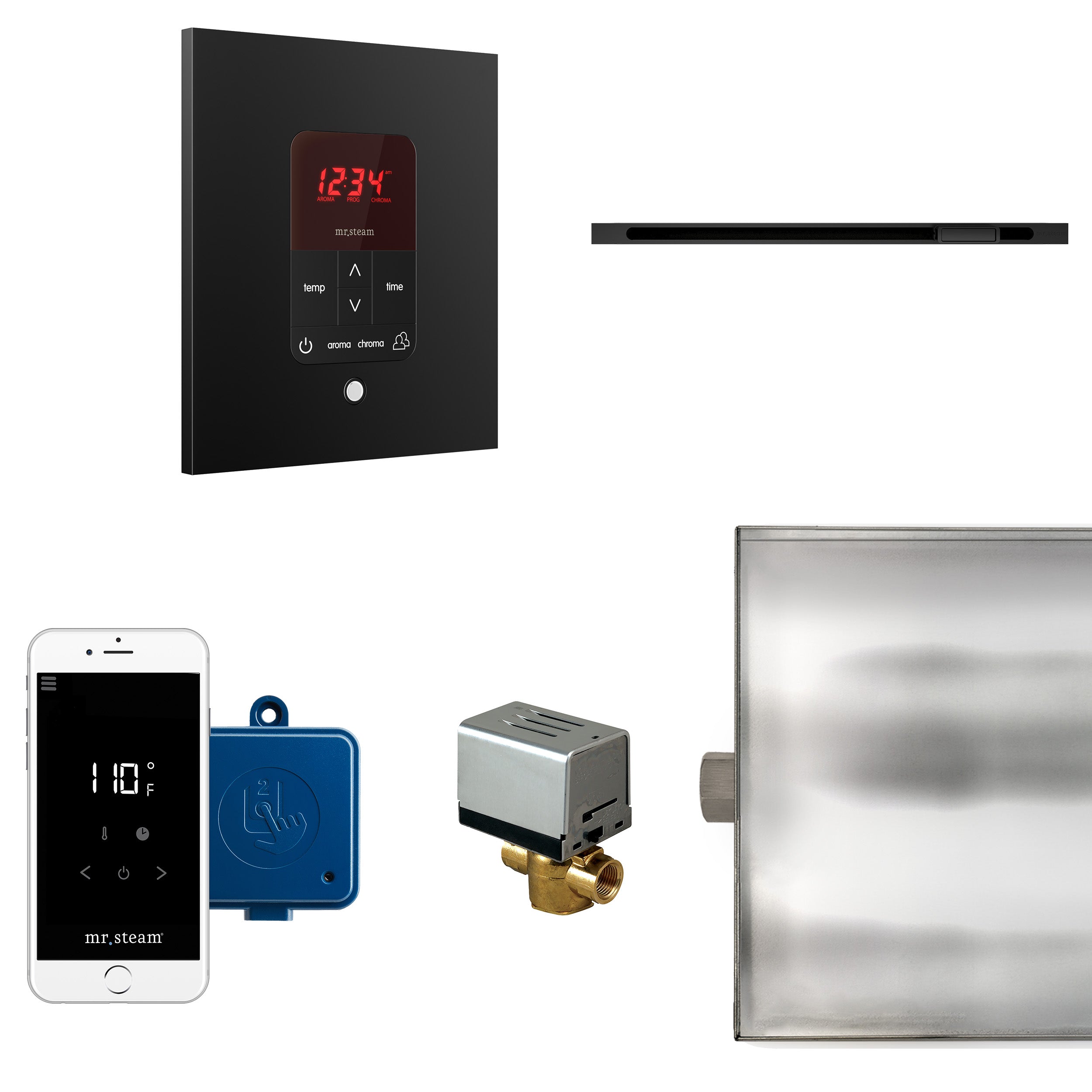 Mr Steam Butler Linear Steam Shower Control Package with iTempoPlus Control and Linear SteamHead