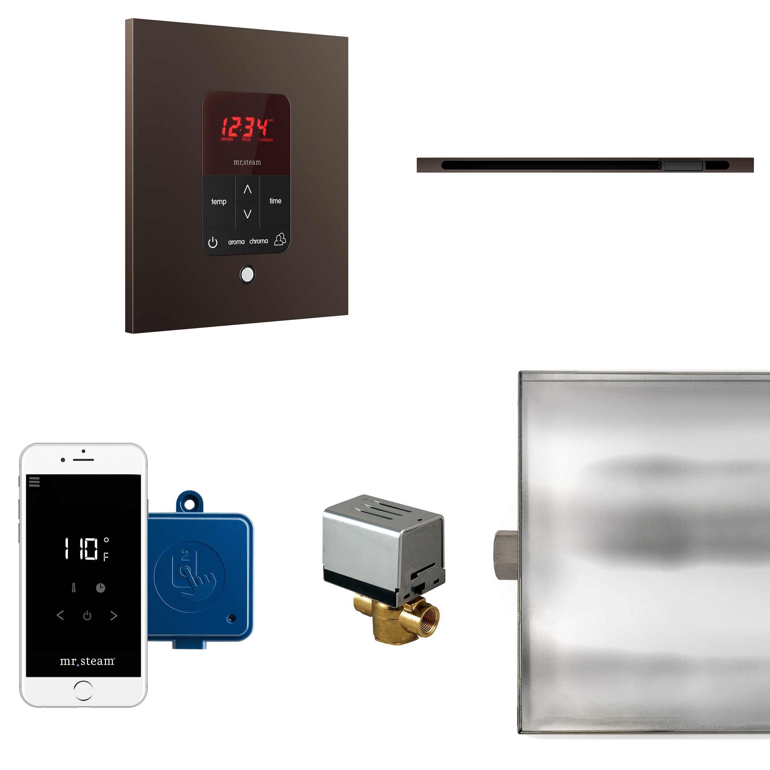 Mr Steam Butler Linear Steam Shower Control Package with iTempoPlus Control and Linear SteamHead