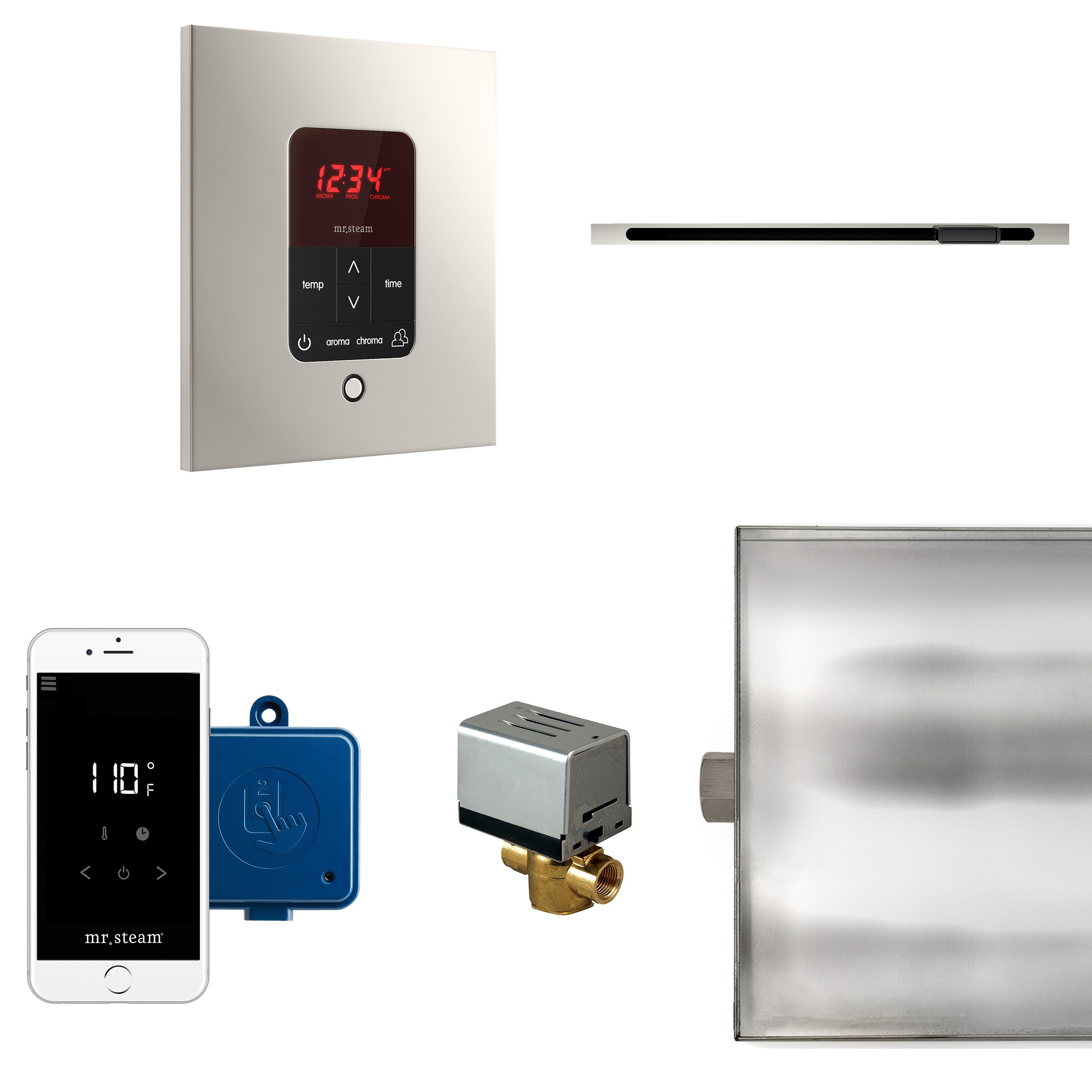 Mr Steam Butler Linear Steam Shower Control Package with iTempoPlus Control and Linear SteamHead