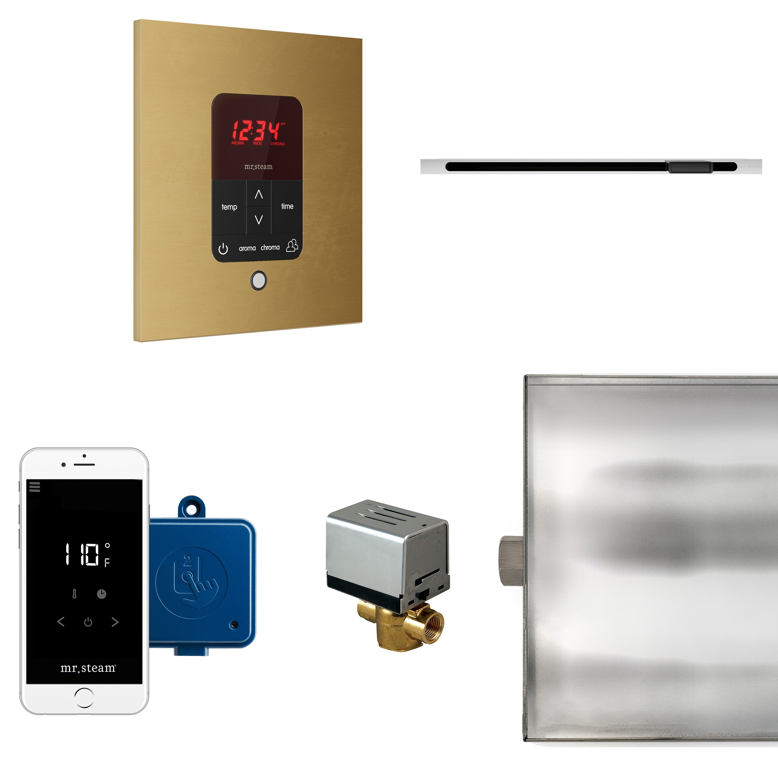 Mr Steam Butler Linear Steam Shower Control Package with iTempoPlus Control and Linear SteamHead