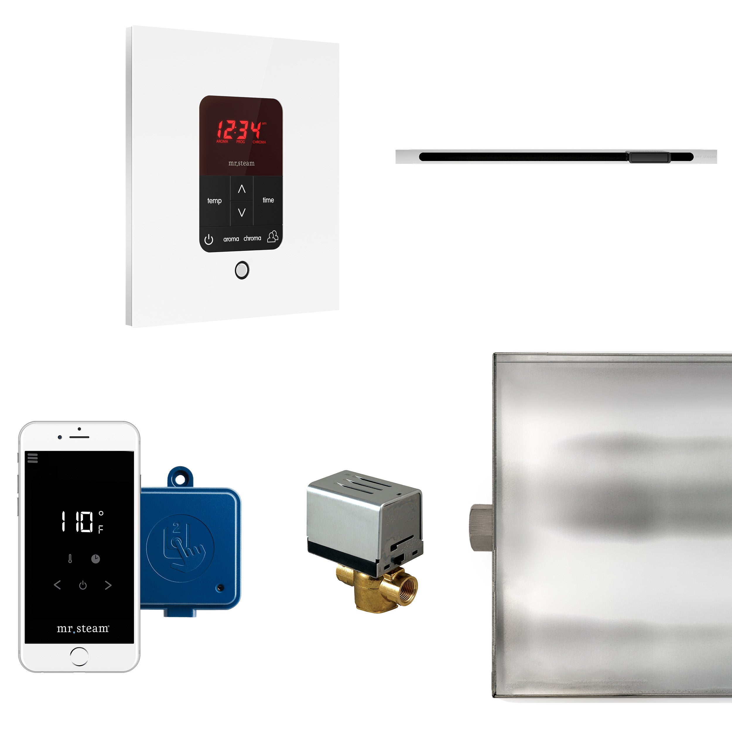 Mr Steam Butler Linear Steam Shower Control Package with iTempoPlus Control and Linear SteamHead