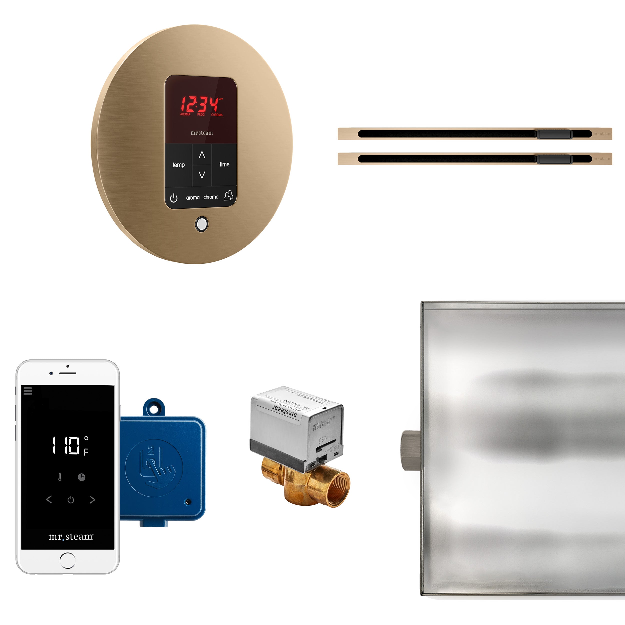 Mr Steam Butler Max Linear Steam Shower Control Package with iTempoPlus Control and Linear SteamHead